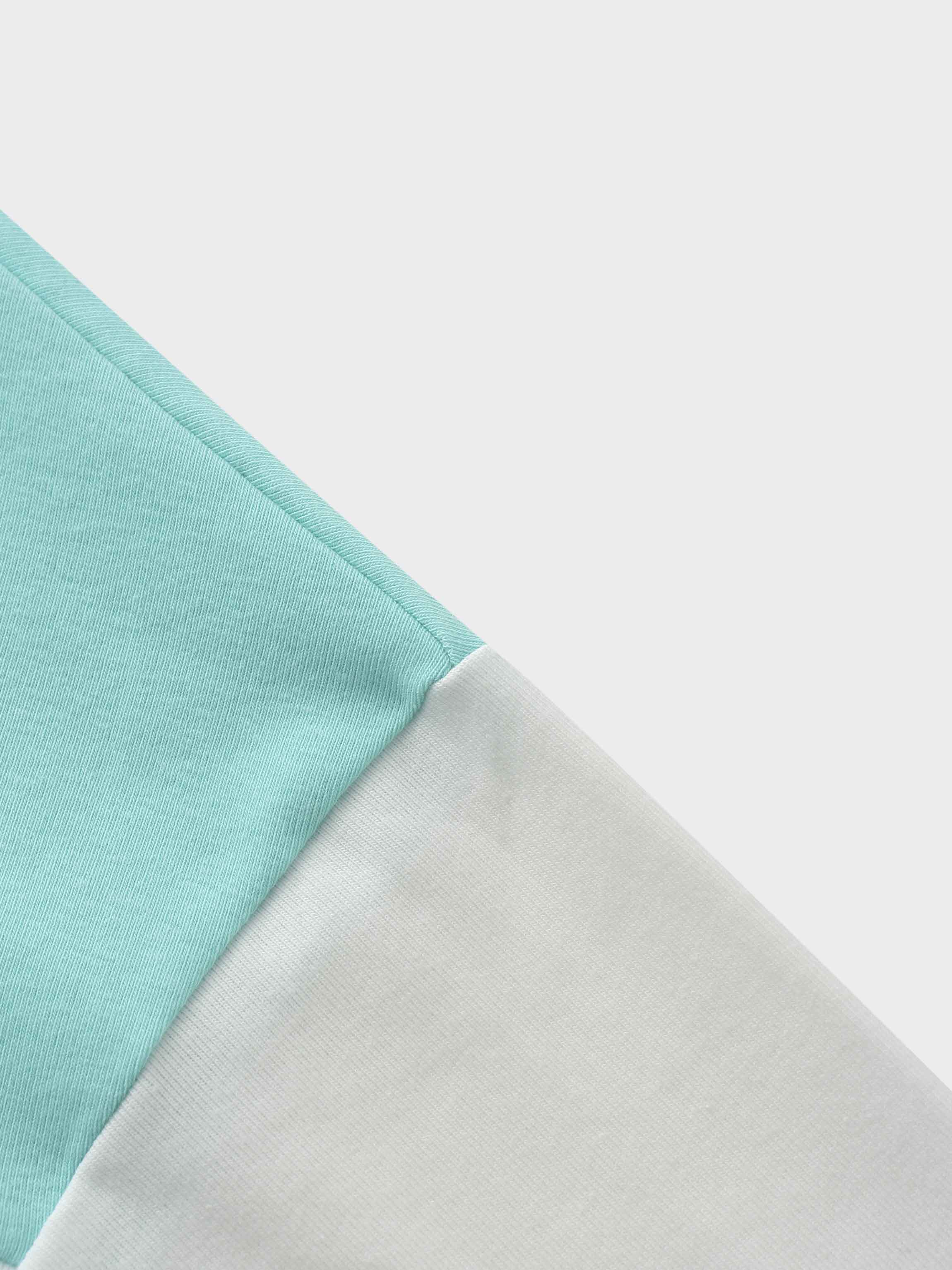 Wide Stripe Bomber-Aqua/White