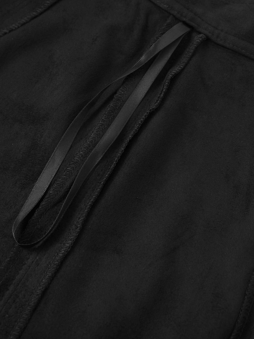 Suede Trumpet Skirt-Black