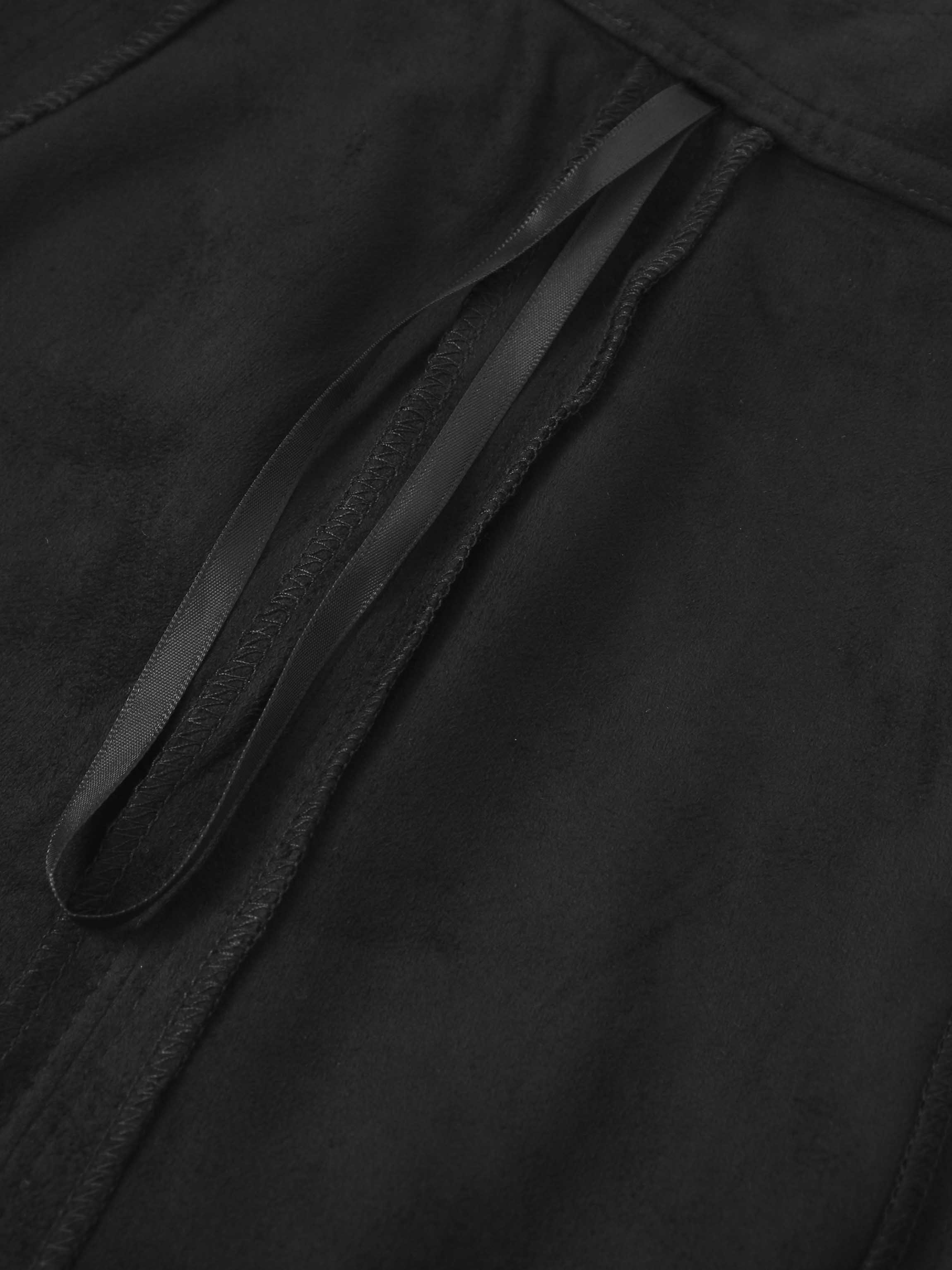 Suede Trumpet Skirt-Black