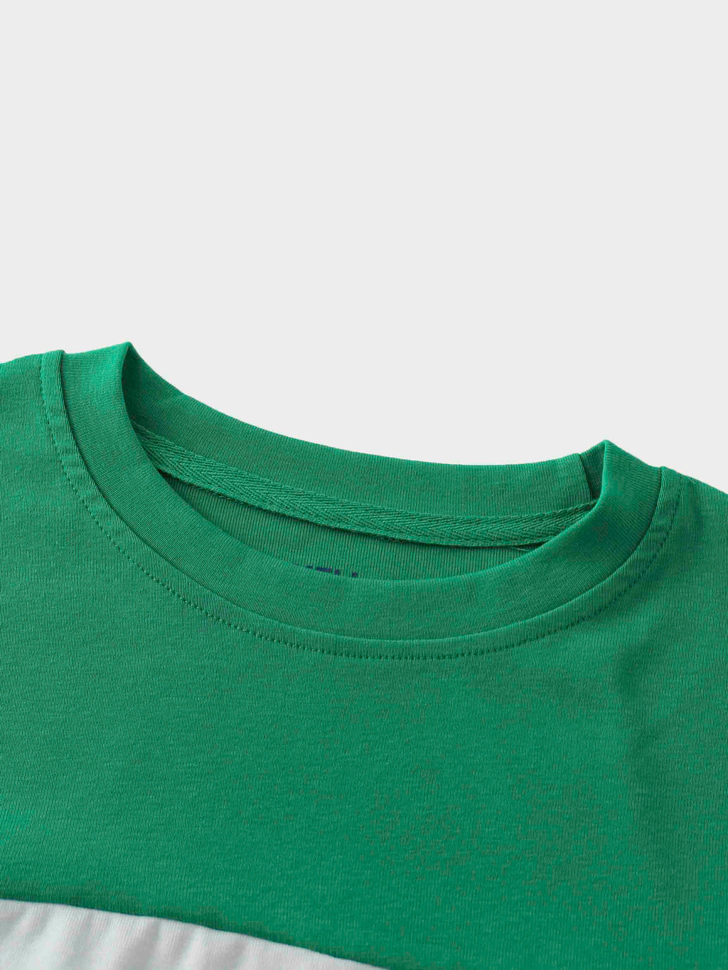 Wide Stripe Bomber Tee-Kelley Green/White