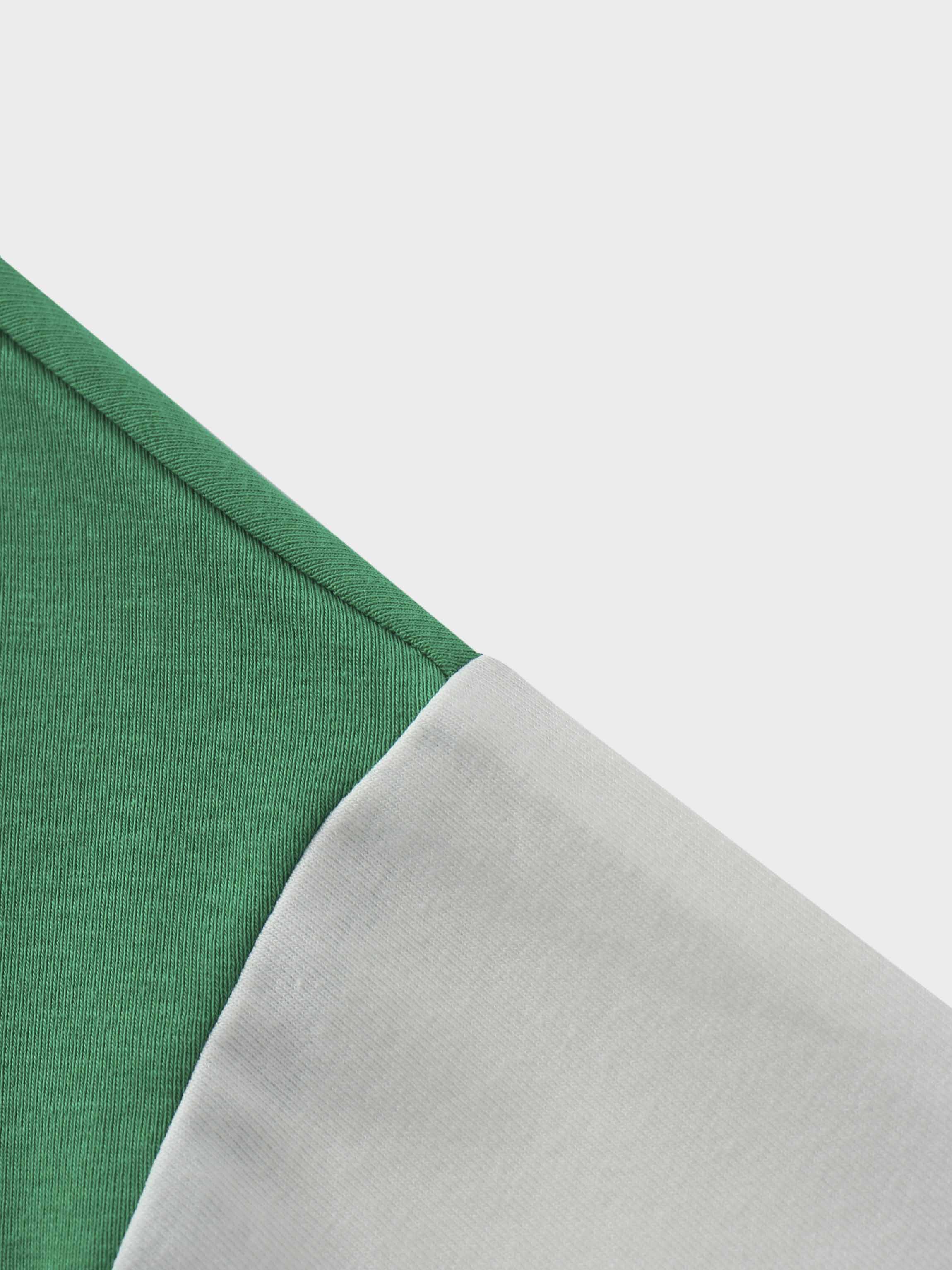 Wide Stripe Bomber Tee-Kelley Green/White