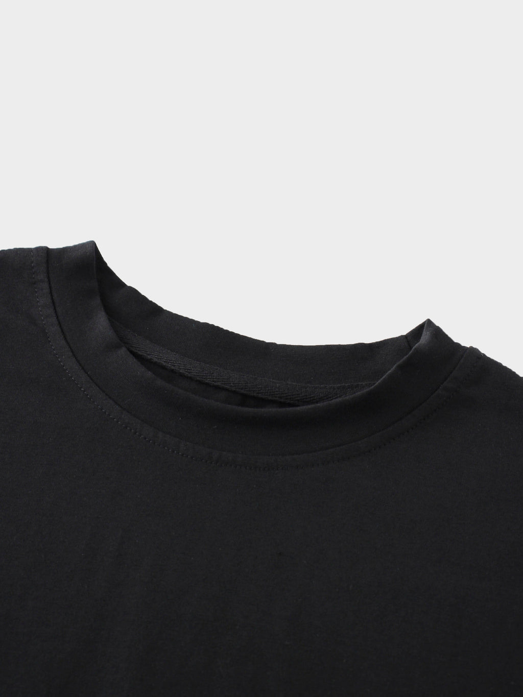 Oversized Rounded Hem T-Shirt-Black