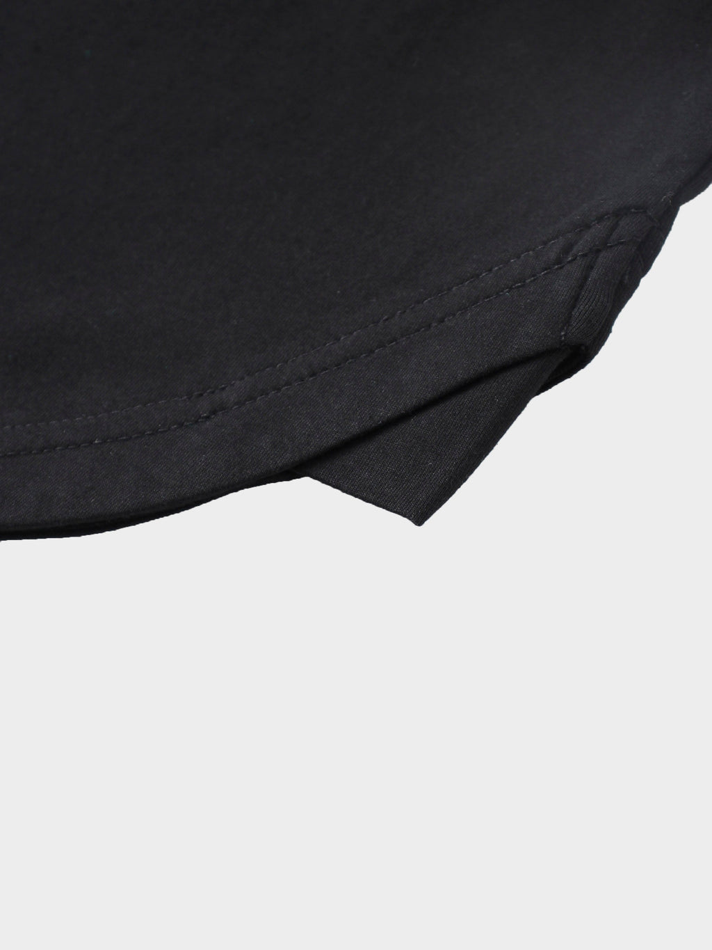 Oversized Rounded Hem T-Shirt-Black