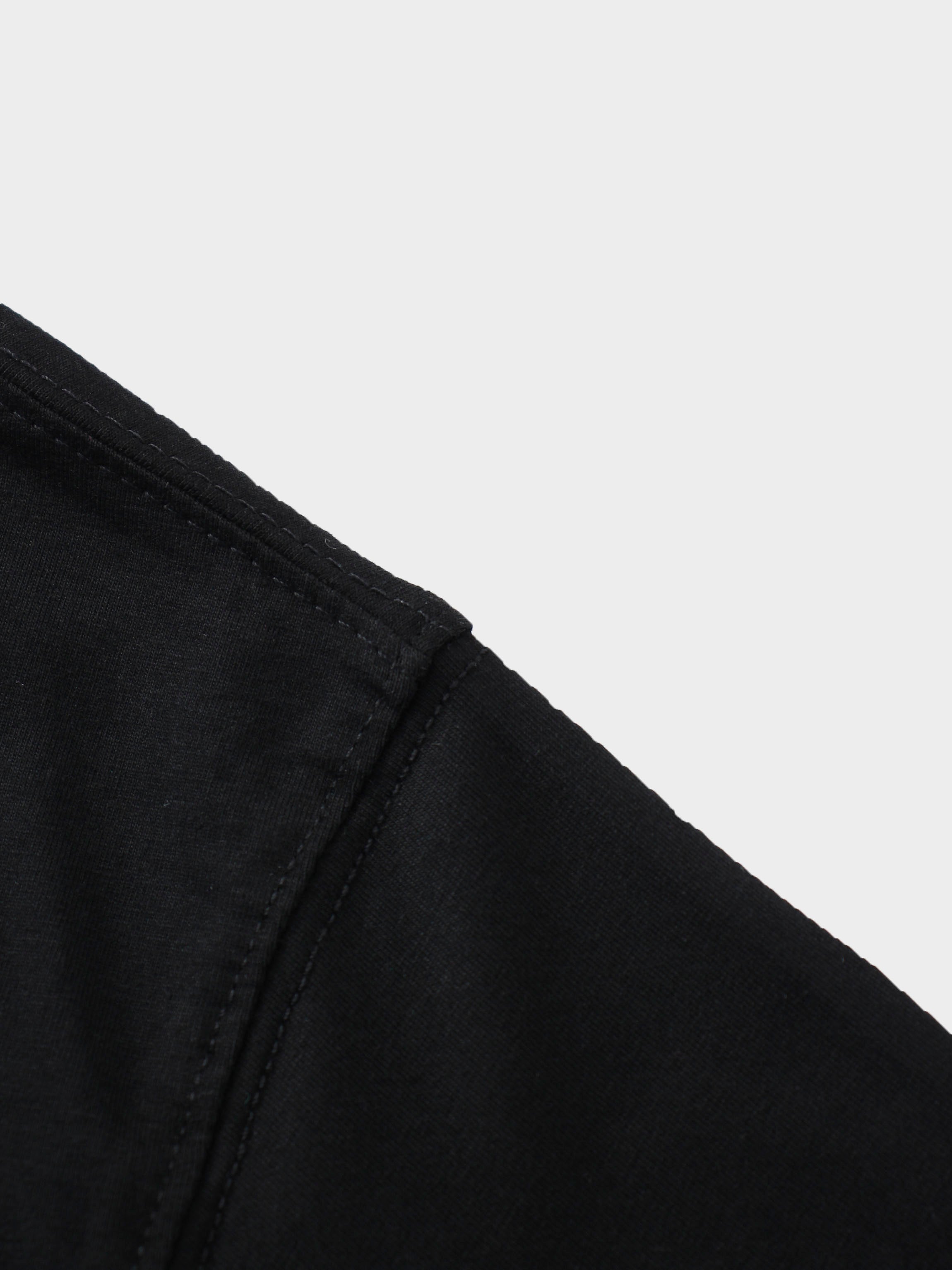 Oversized Rounded Hem T-Shirt-Black