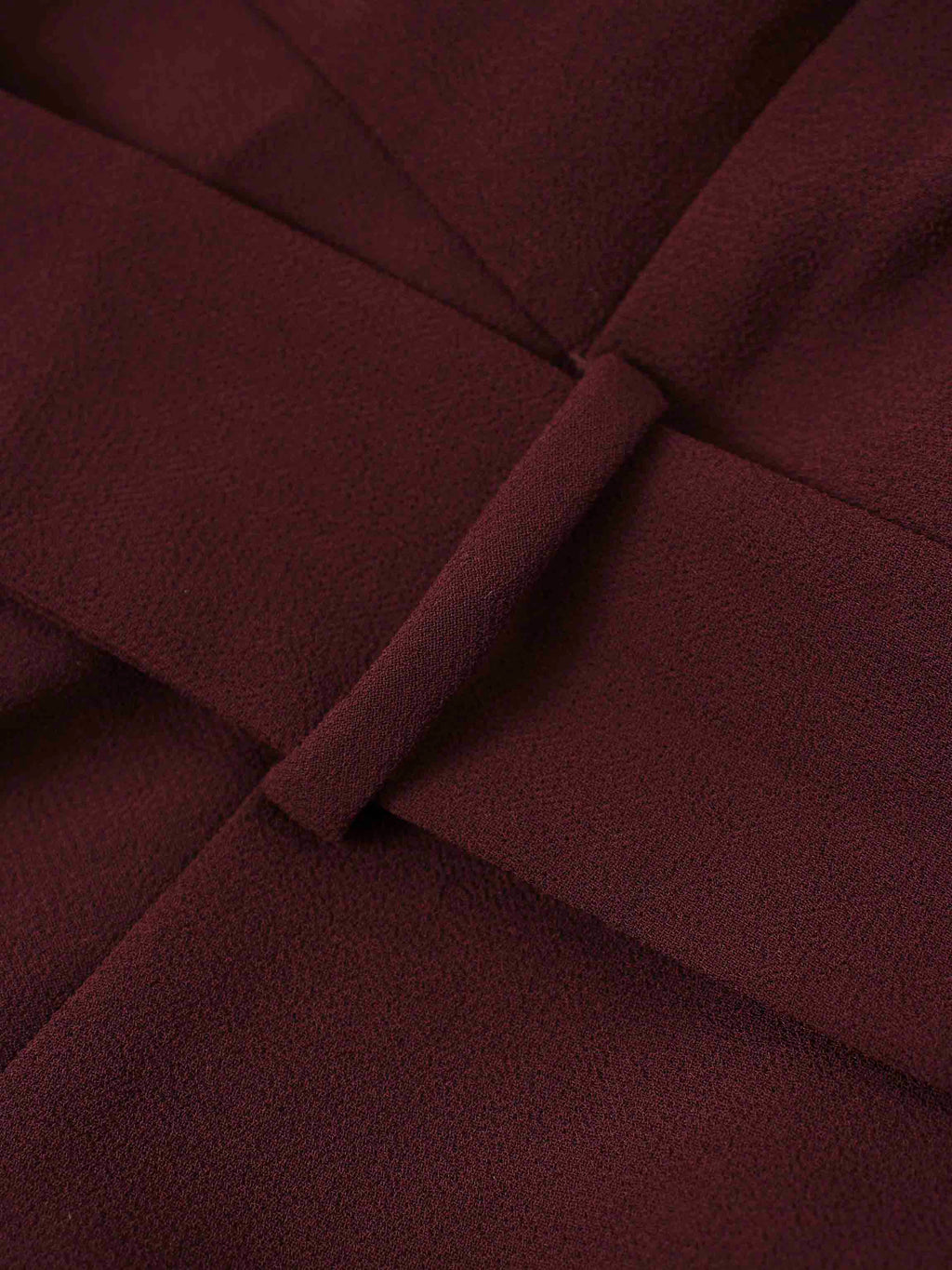 Asymmetrical Bottom Belted Dress-Burgundy