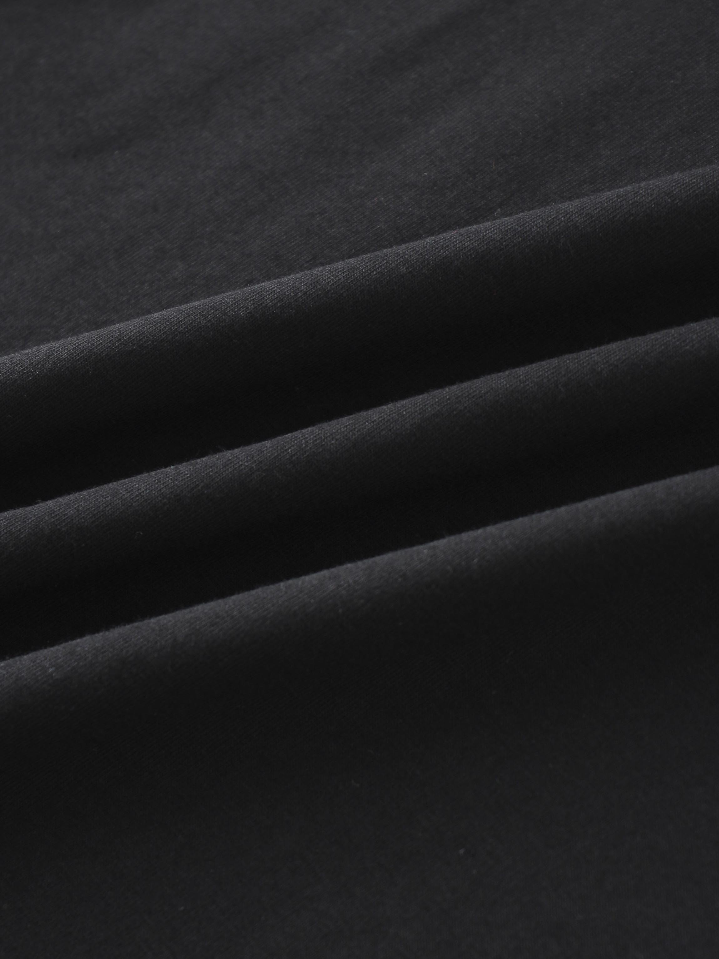 Oversized Rounded Hem T-Shirt-Black