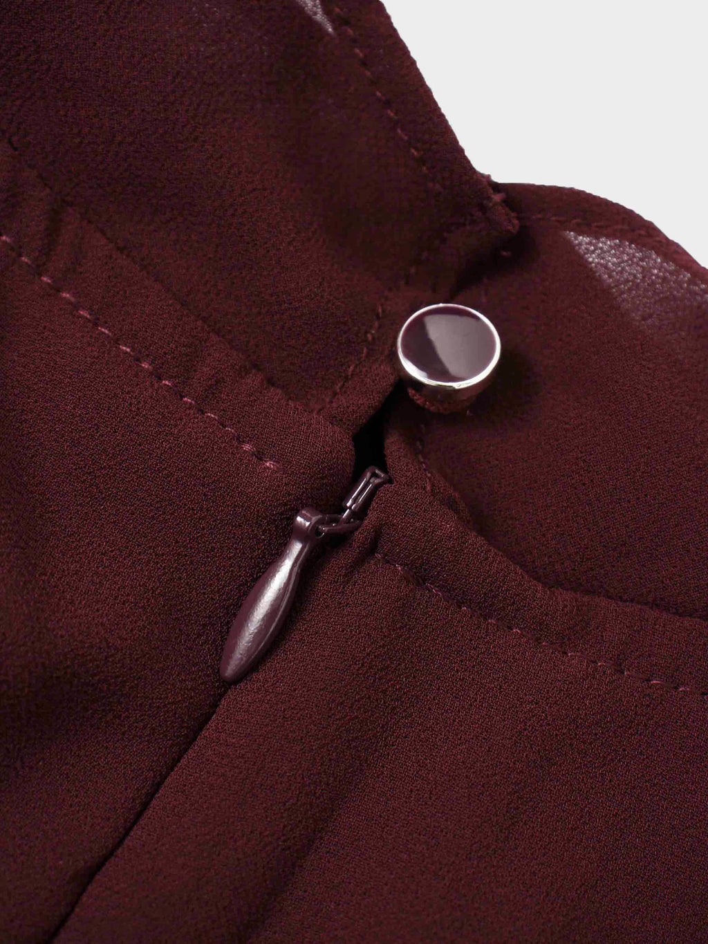 Asymmetrical Bottom Belted Dress-Burgundy