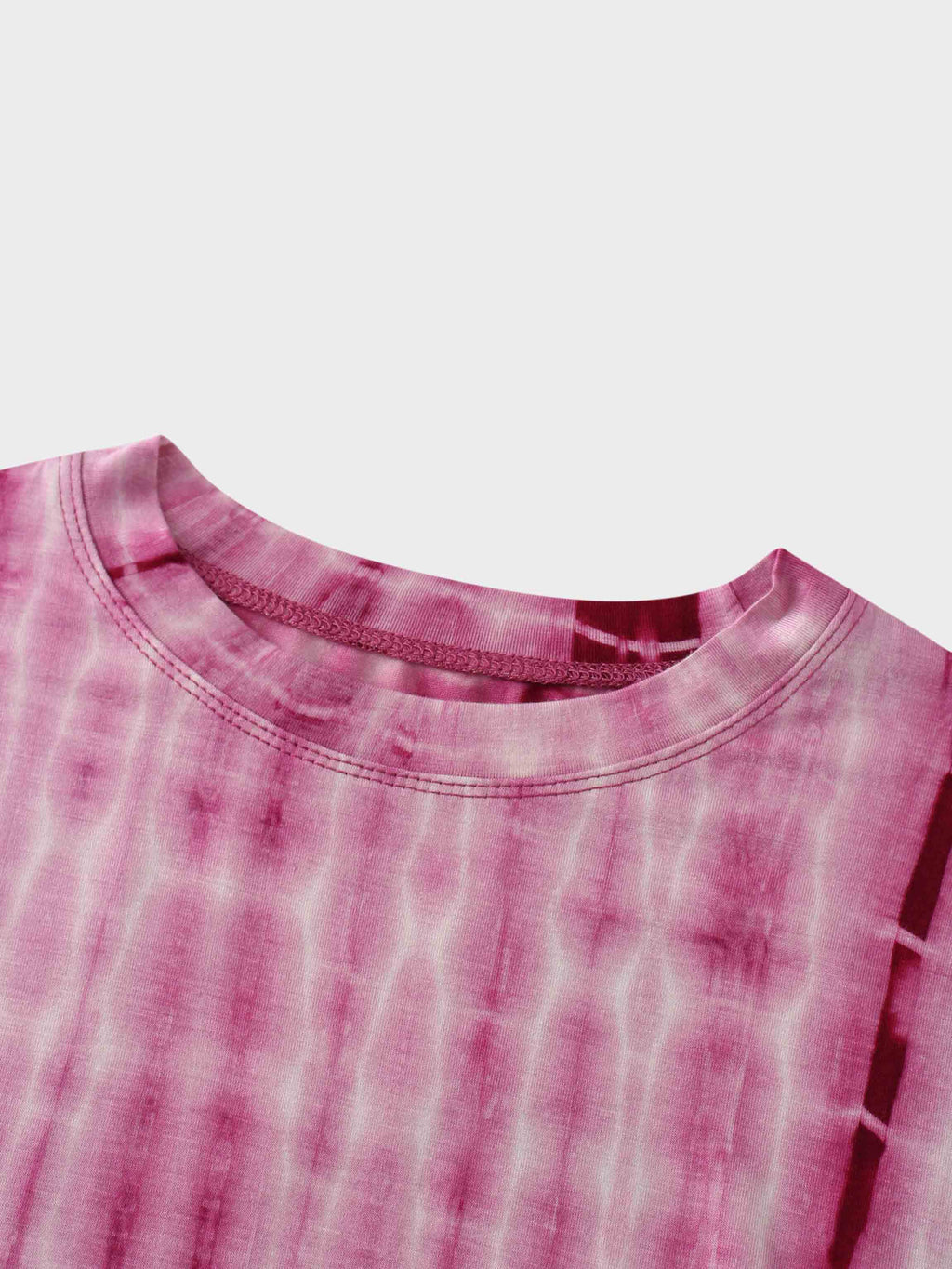 Tie Dye Crew Neck T-Shirt-Pink