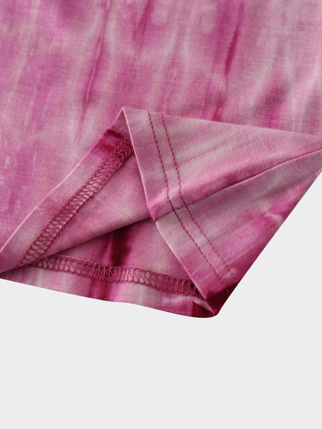 Tie Dye Crew Neck T-Shirt-Pink