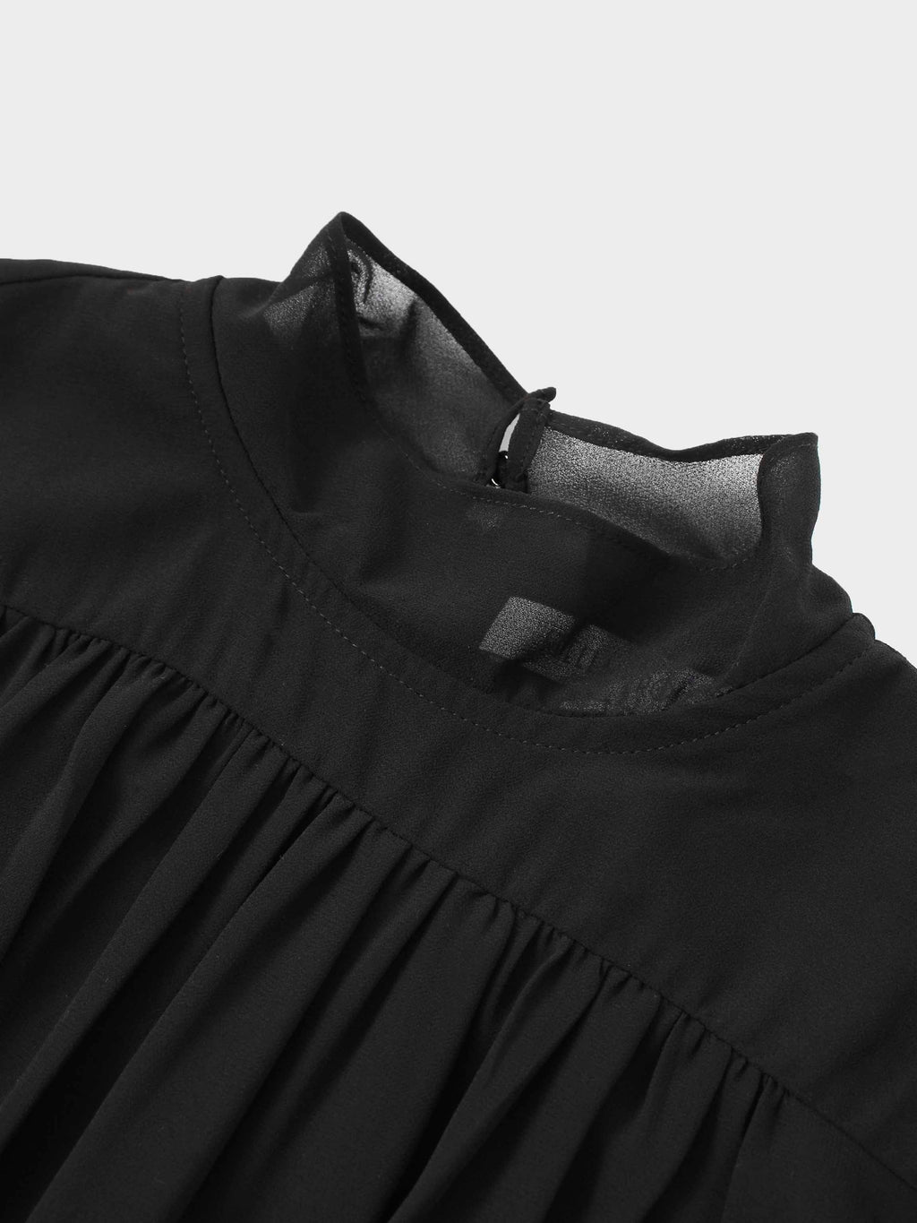 Asymmetrical Bottom Belted Dress-Black