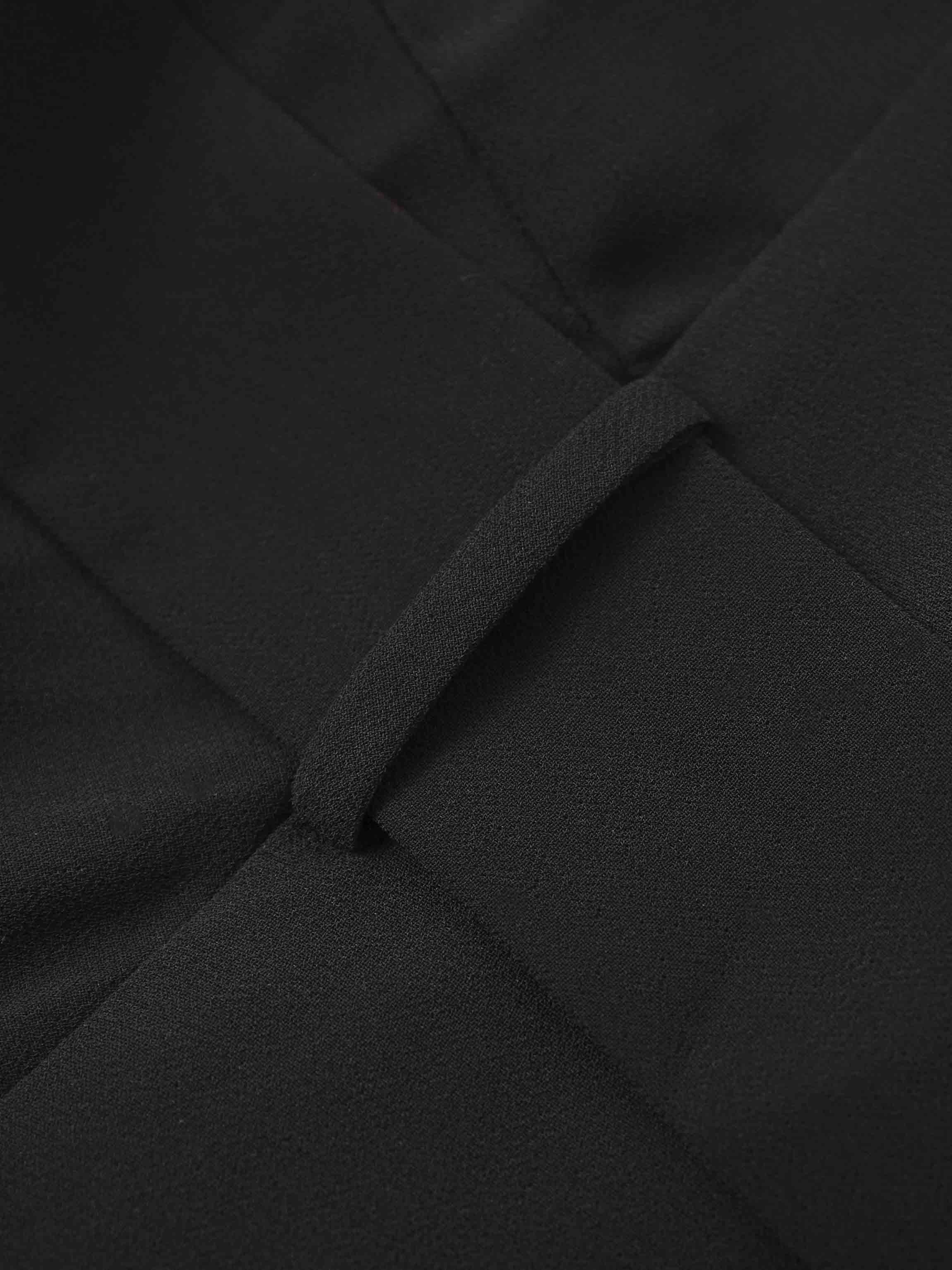 Asymmetrical Bottom Belted Dress-Black