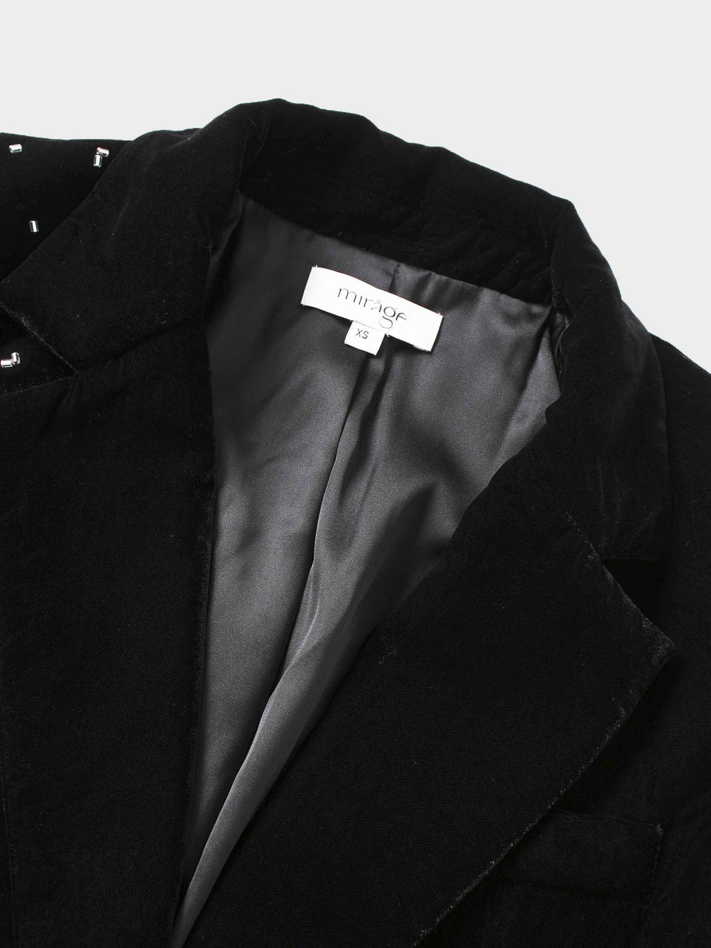 Embellished Velvet Blazer-Black