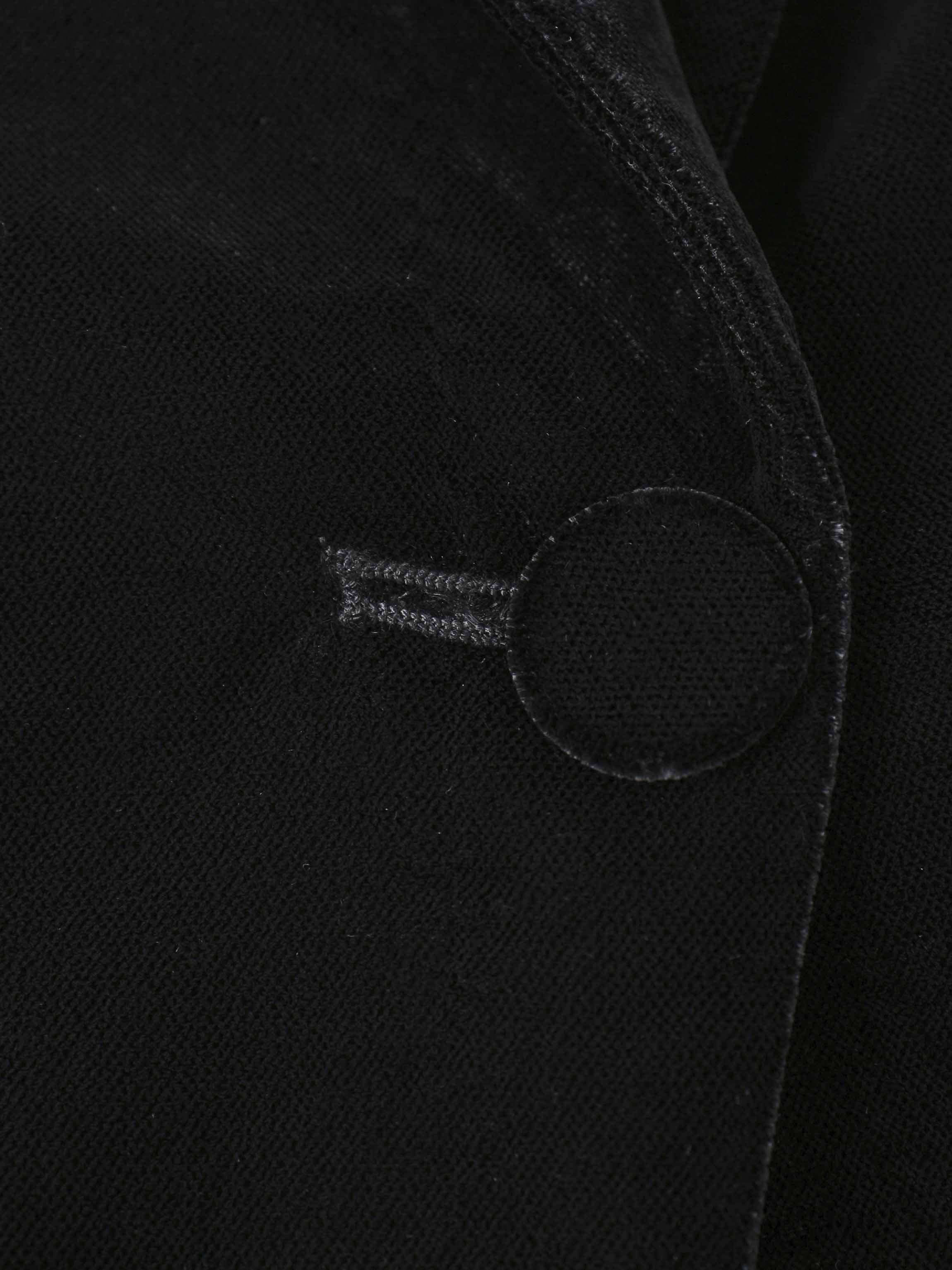 Embellished Velvet Blazer-Black