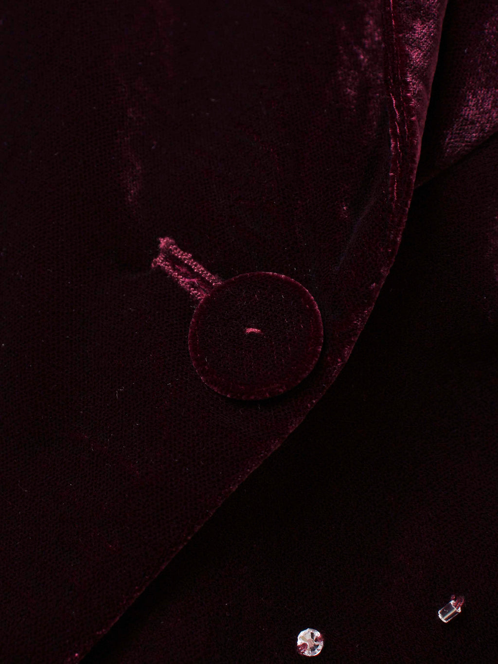 Embellished Velvet Blazer-Burgundy