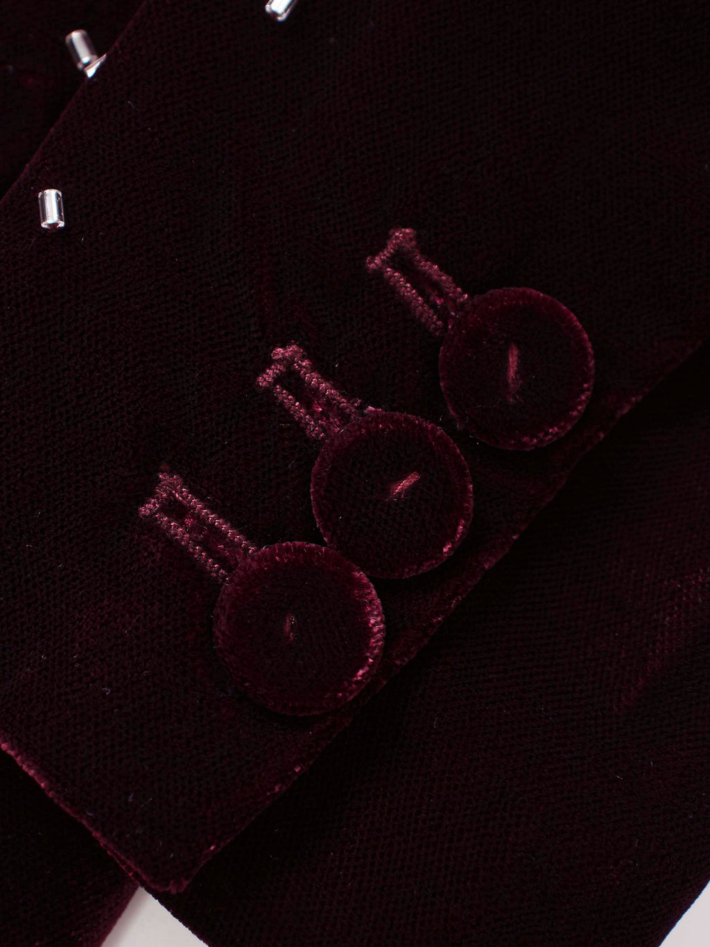 Embellished Velvet Blazer-Burgundy