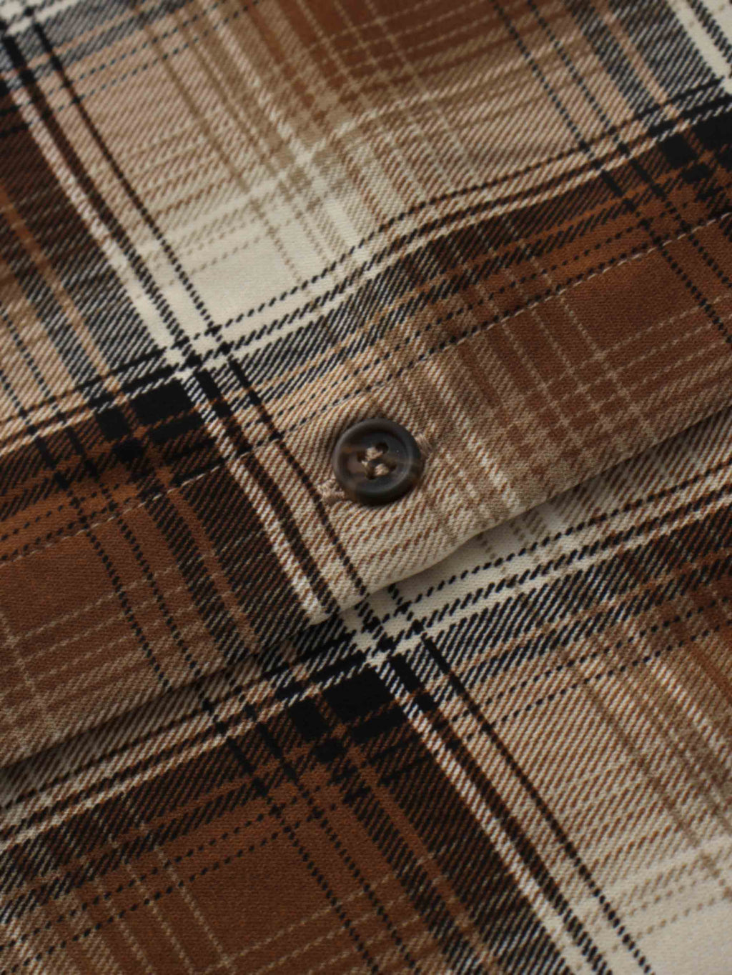 Button Down Blouse-Brown Plaid