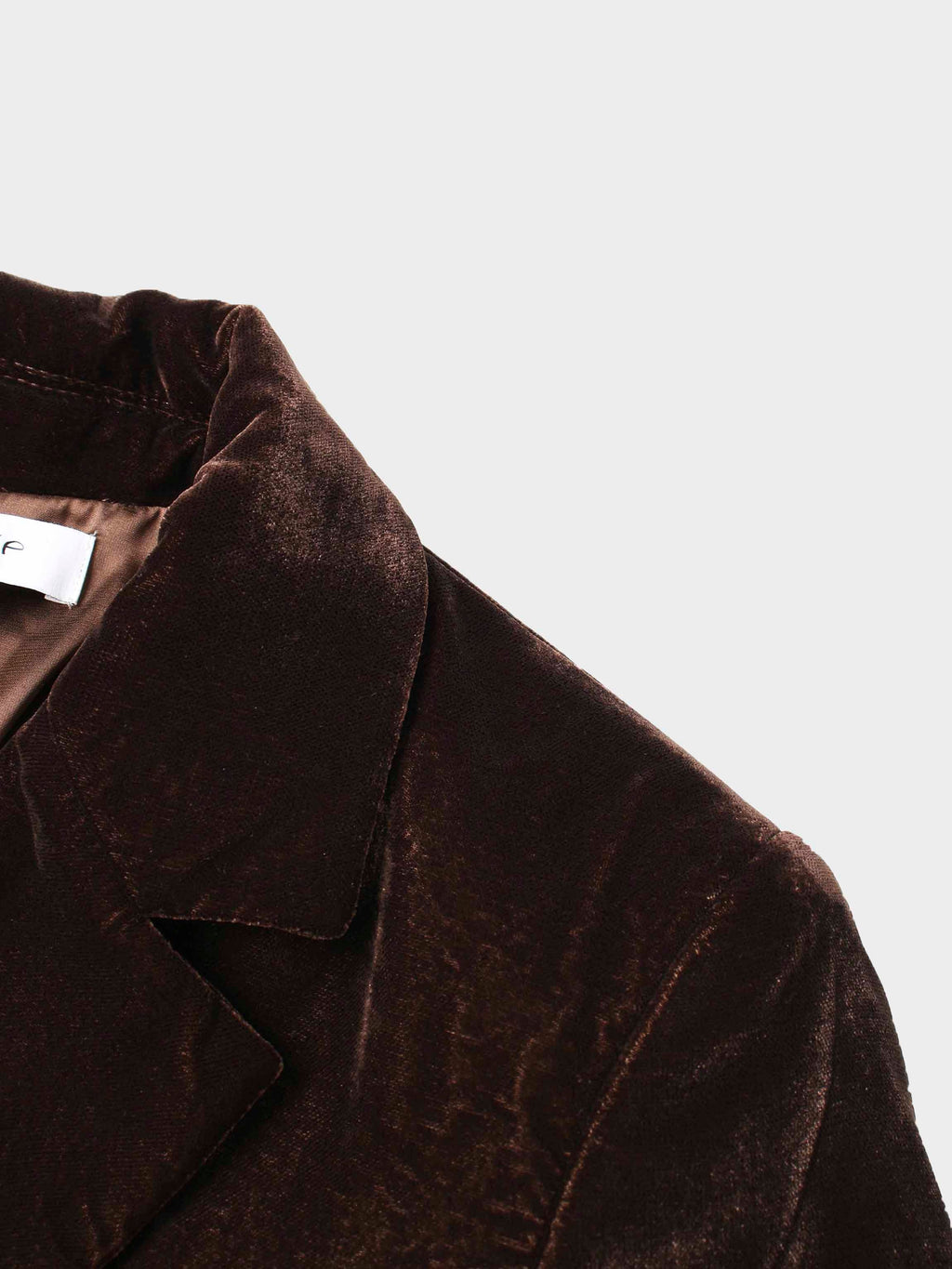 Embellished Velvet Blazer-Brown