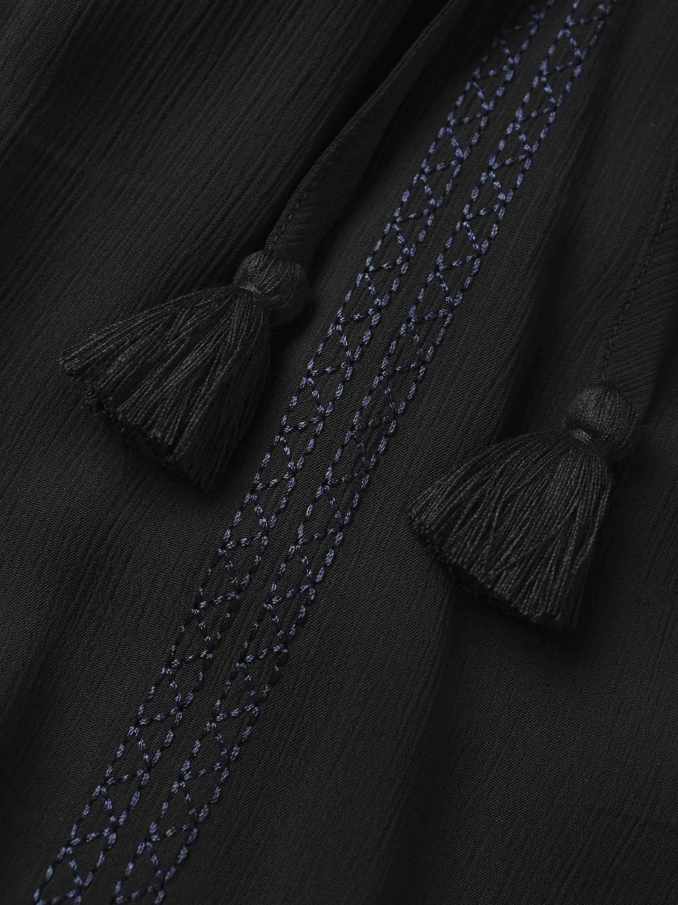 Tiered Dress-Black/Navy