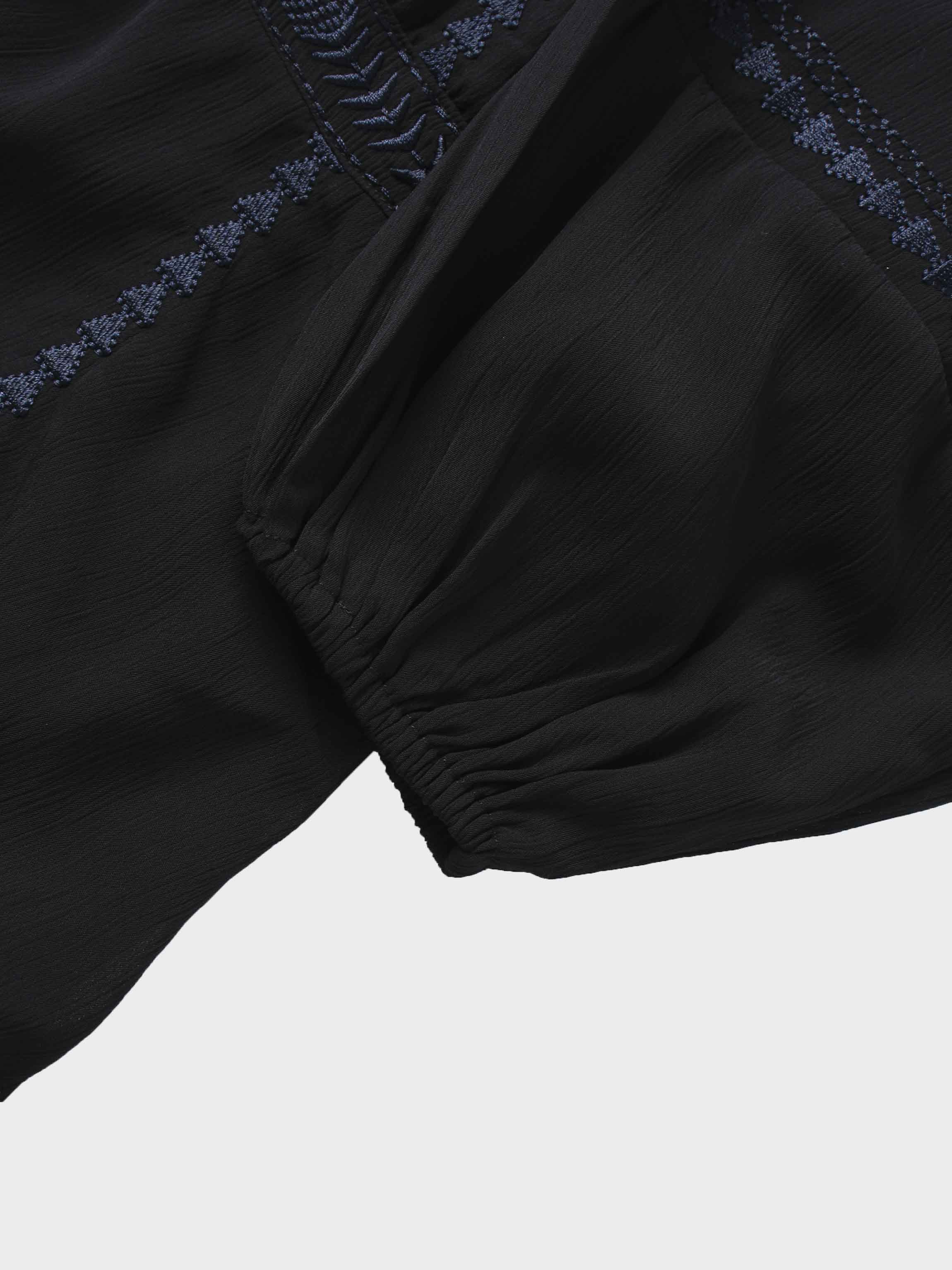 Tiered Dress-Black/Navy