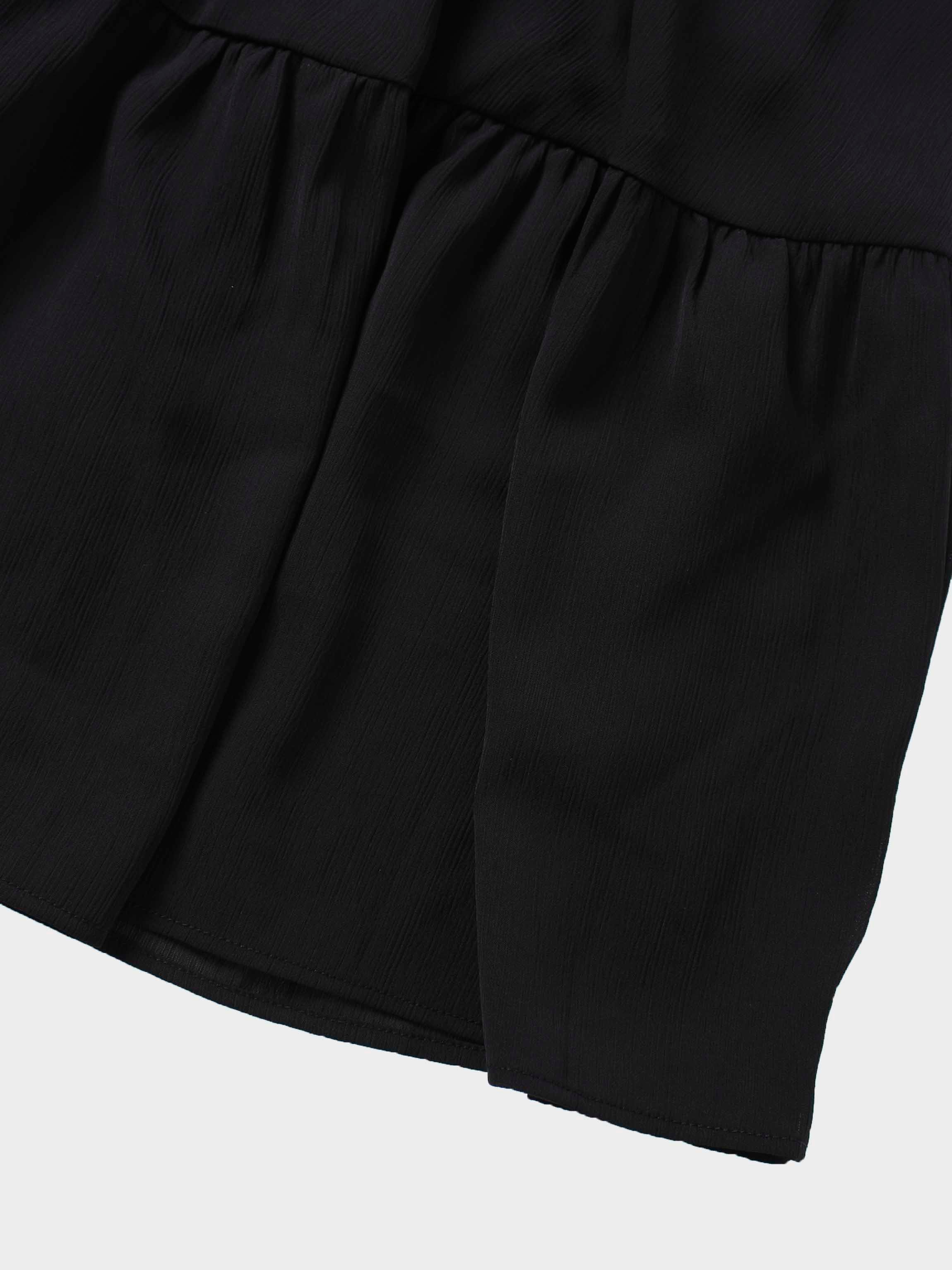 Tiered Dress-Black/Navy