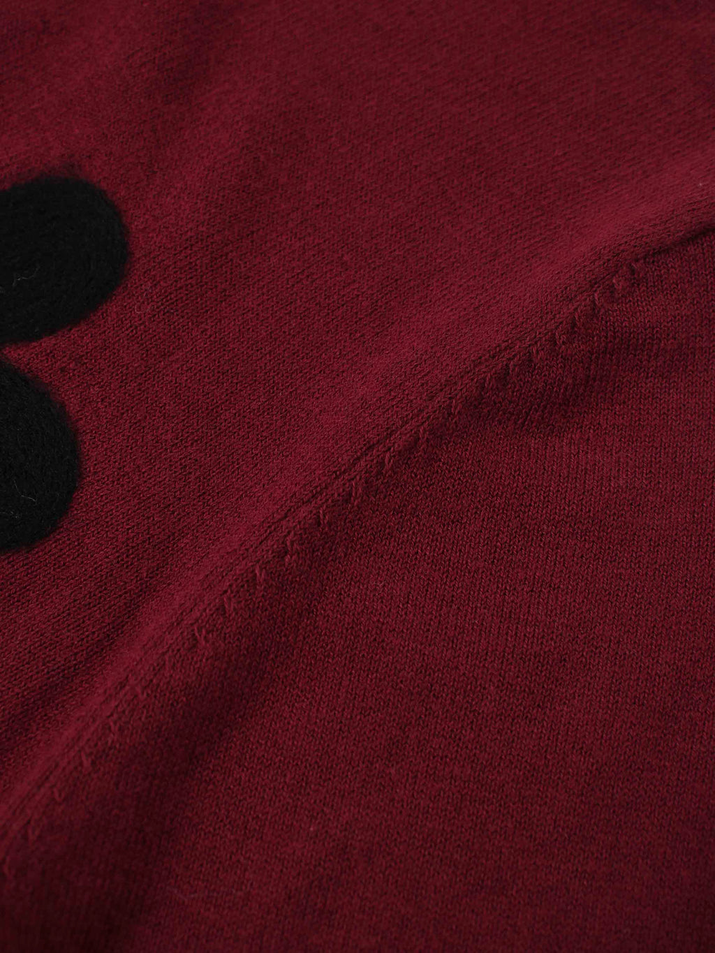 Textured Print Sweater-Burgundy Floral