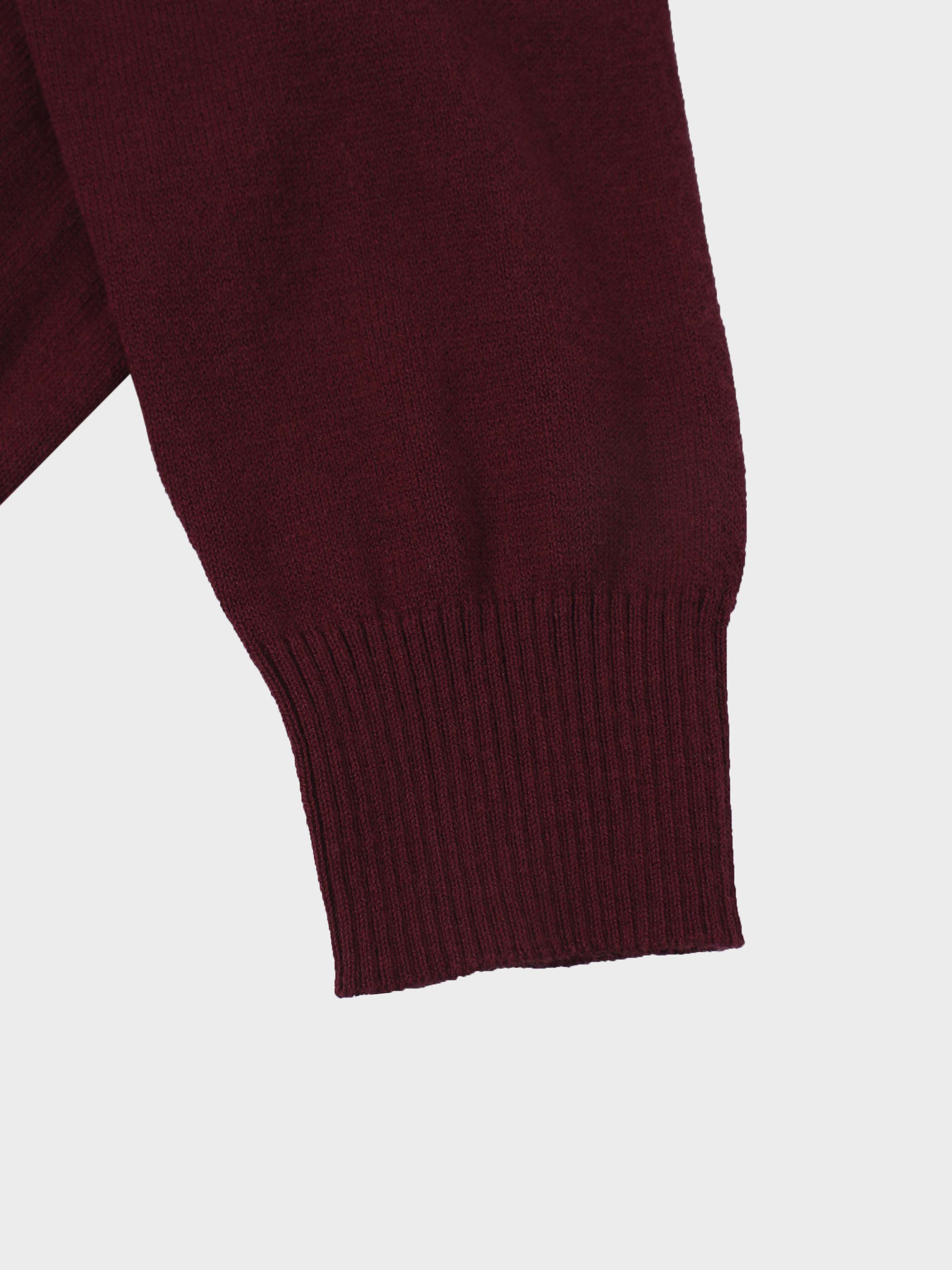 Textured Print Sweater-Burgundy Floral