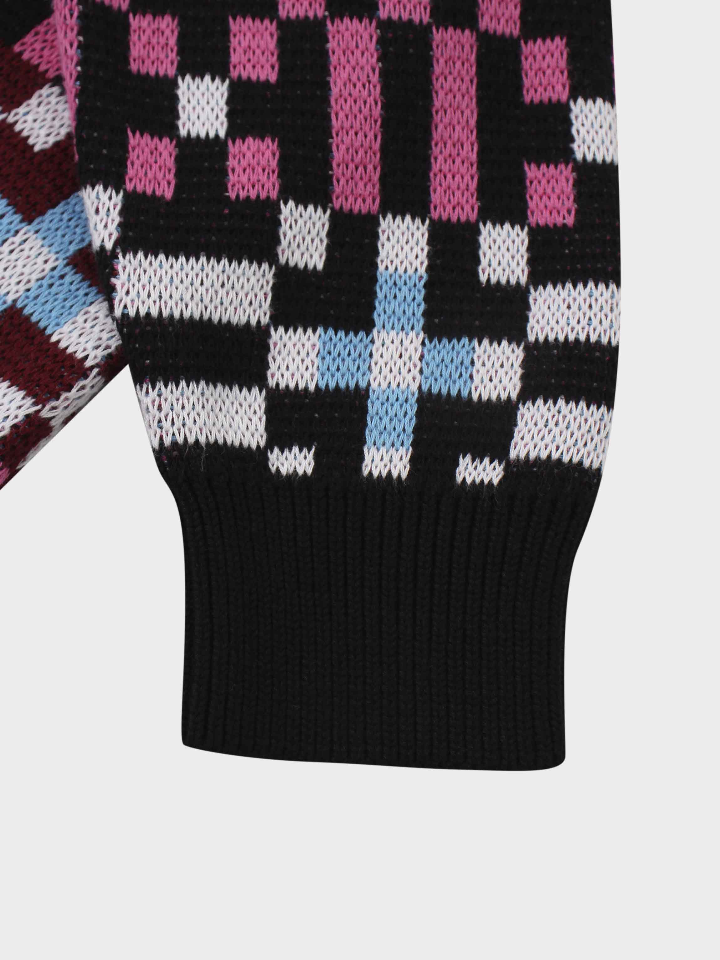 Geometric Design Sweater-Pink
