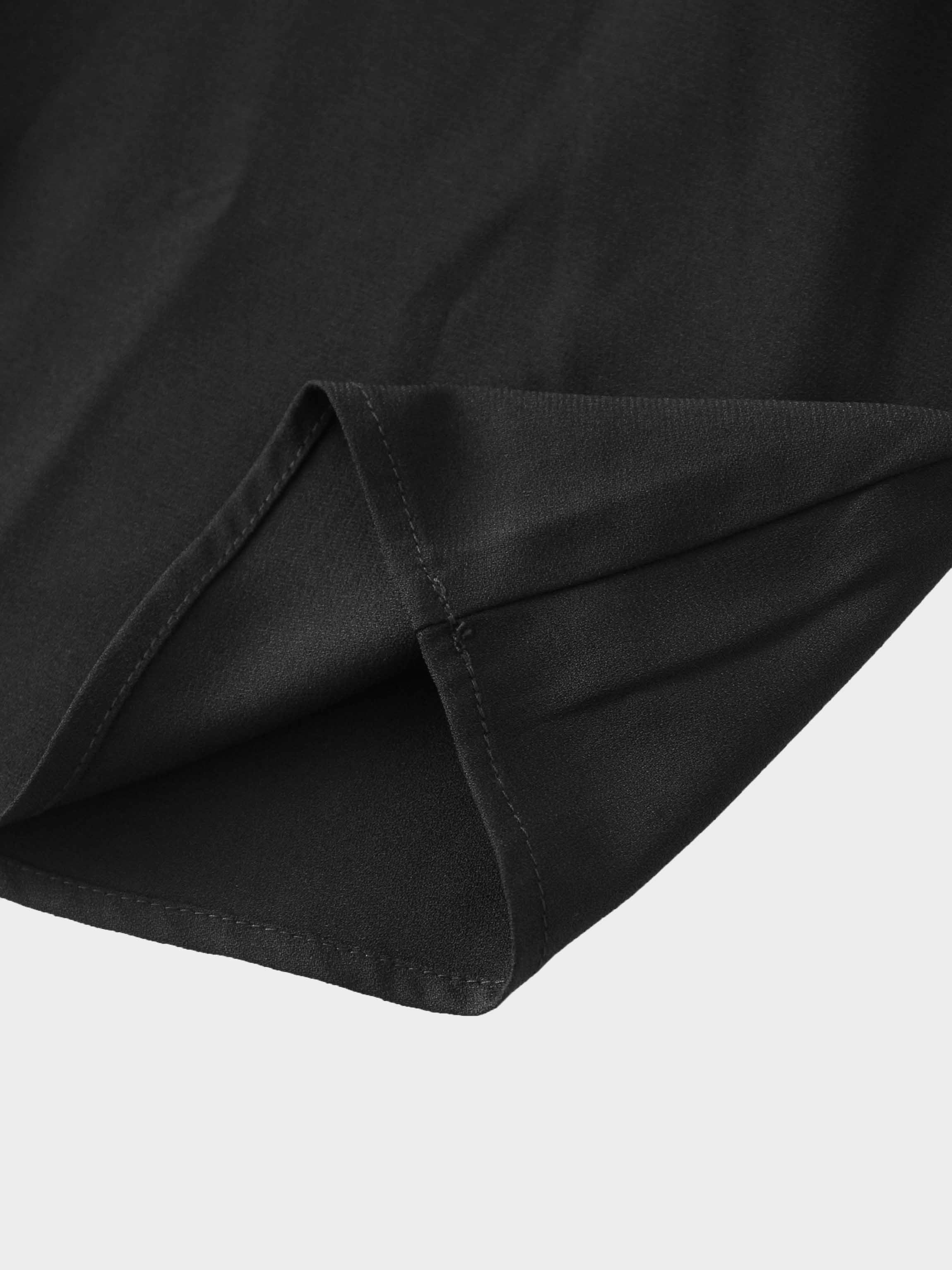 Side Button Yoke Skirt-Black