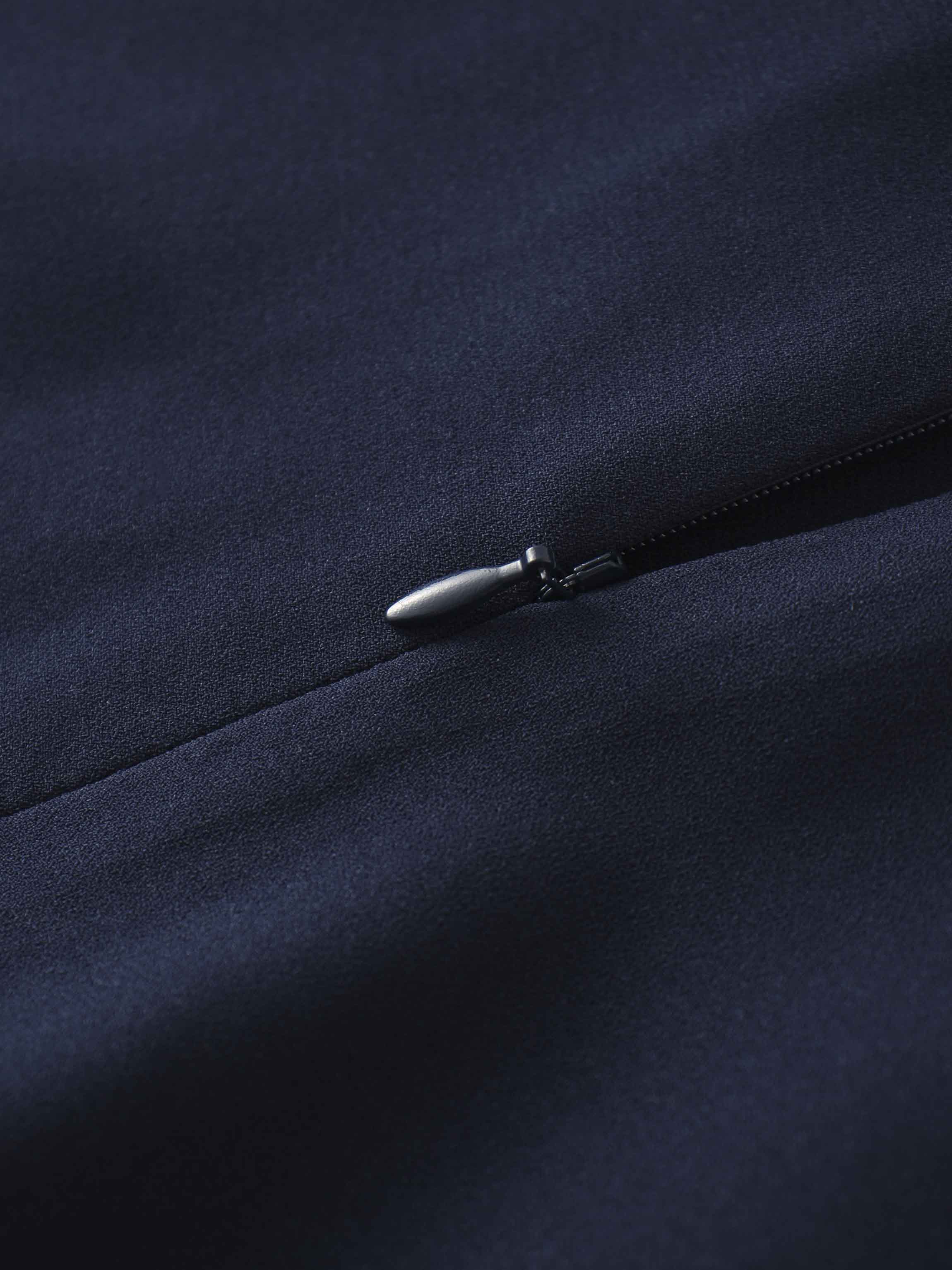 Side Button Yoke Skirt-Navy