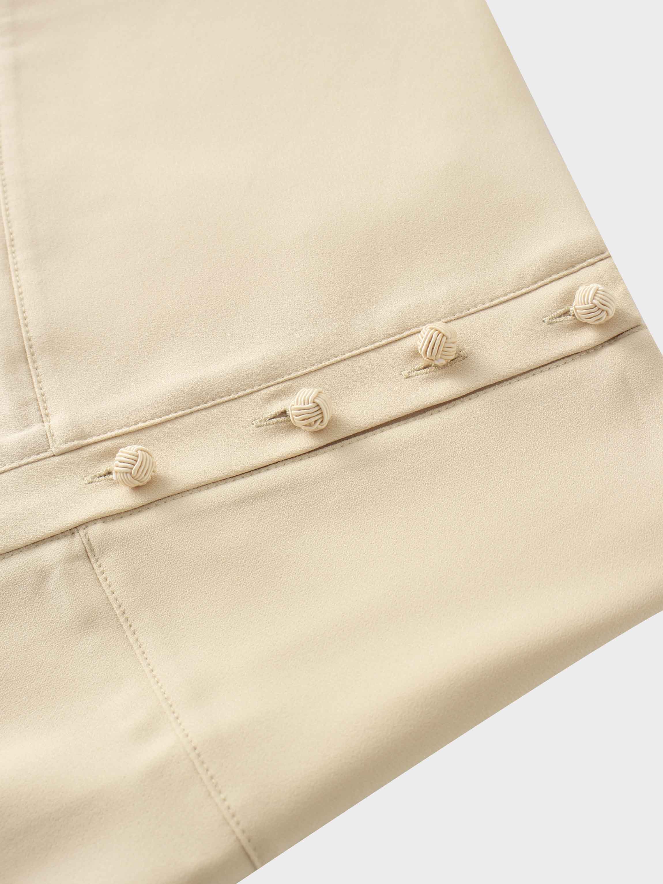 Side Button Yoke Skirt-Bone