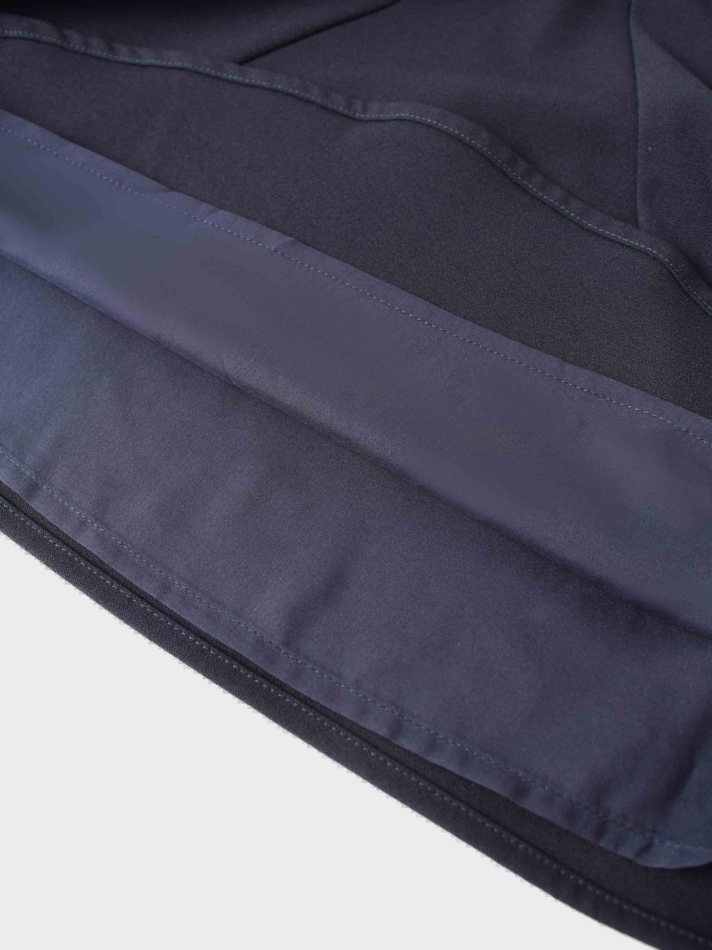 Straight Kick Pleat Maxi Skirt-Navy