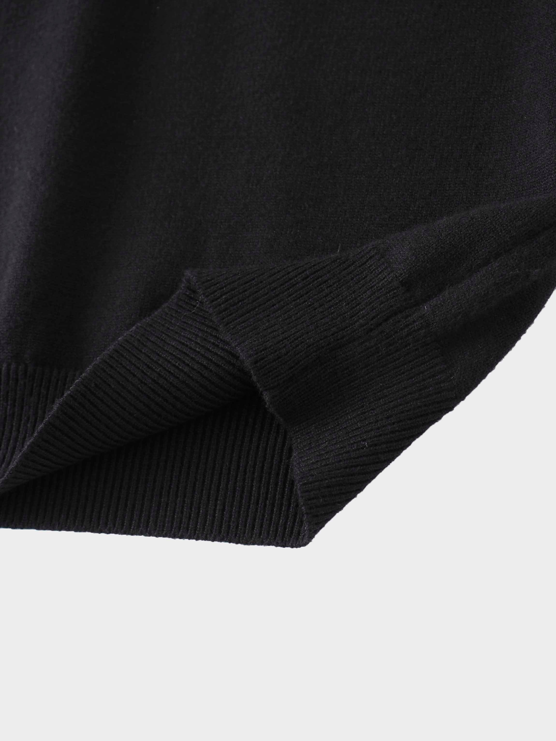 Embellished Crew Sweater-Black