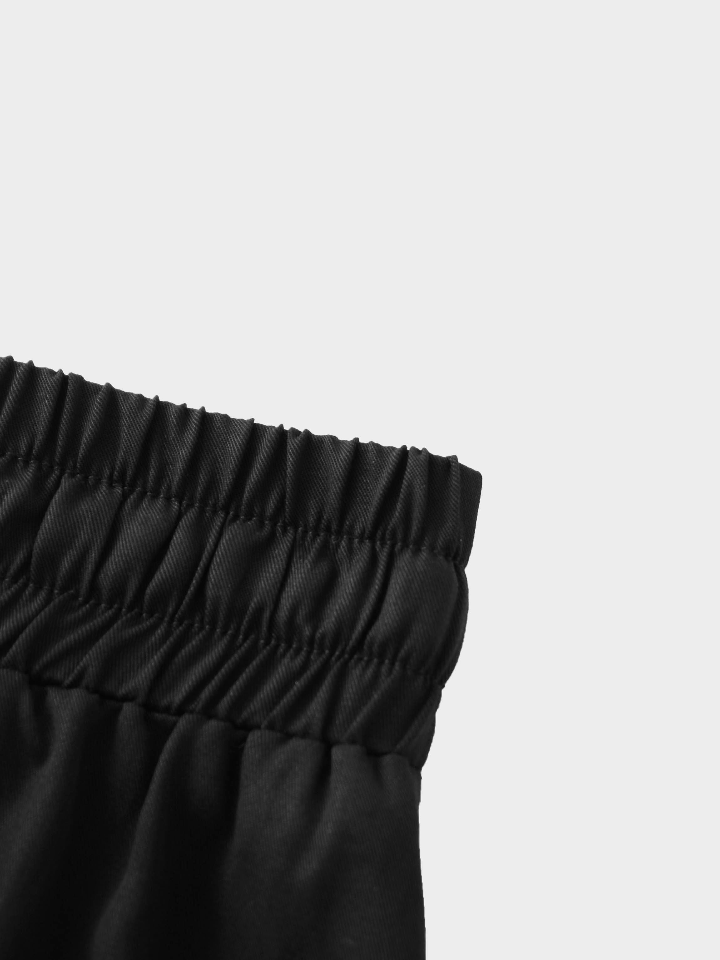 Drawstring Circle Skirt-Black