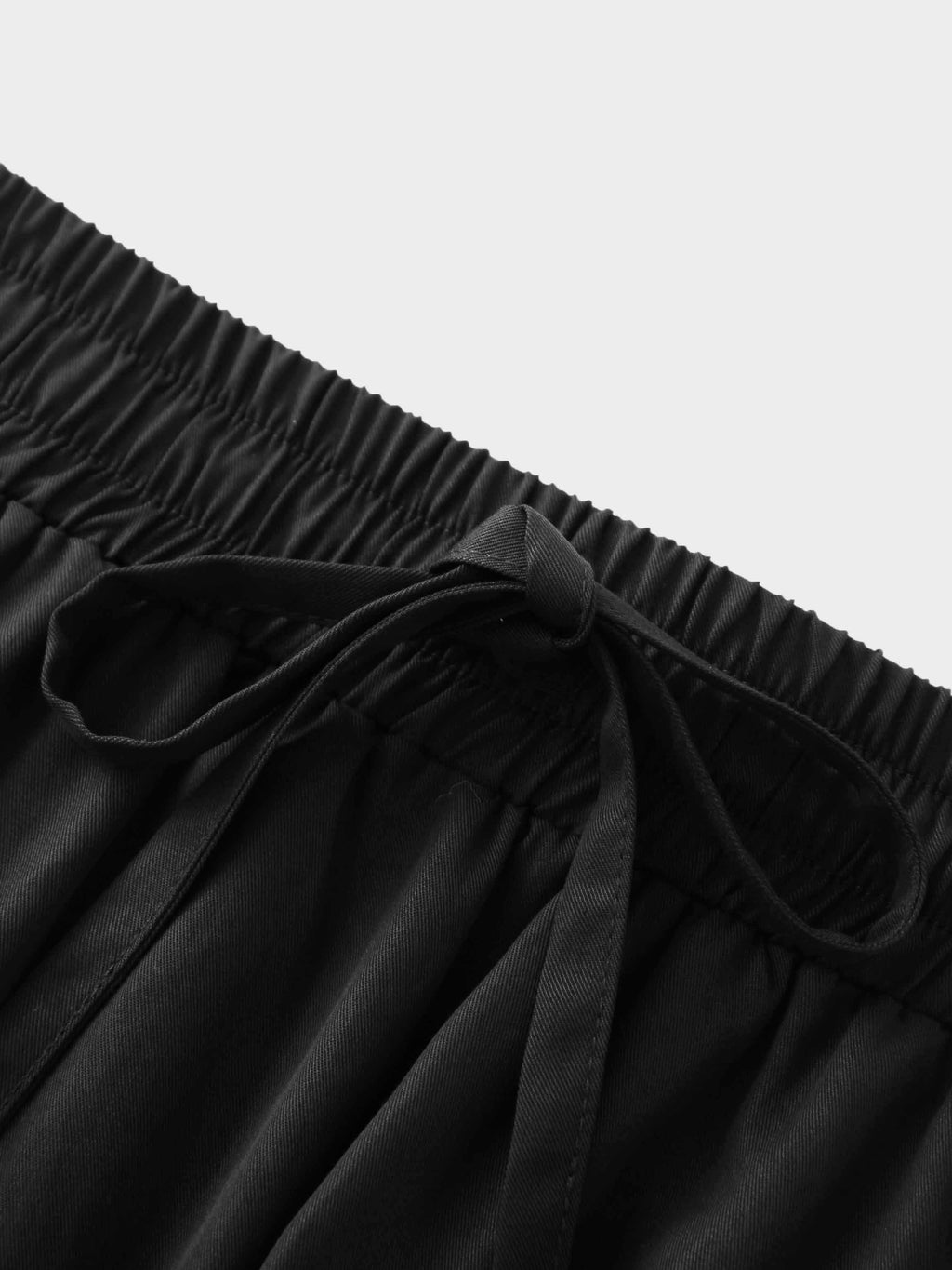 Drawstring Circle Skirt-Black