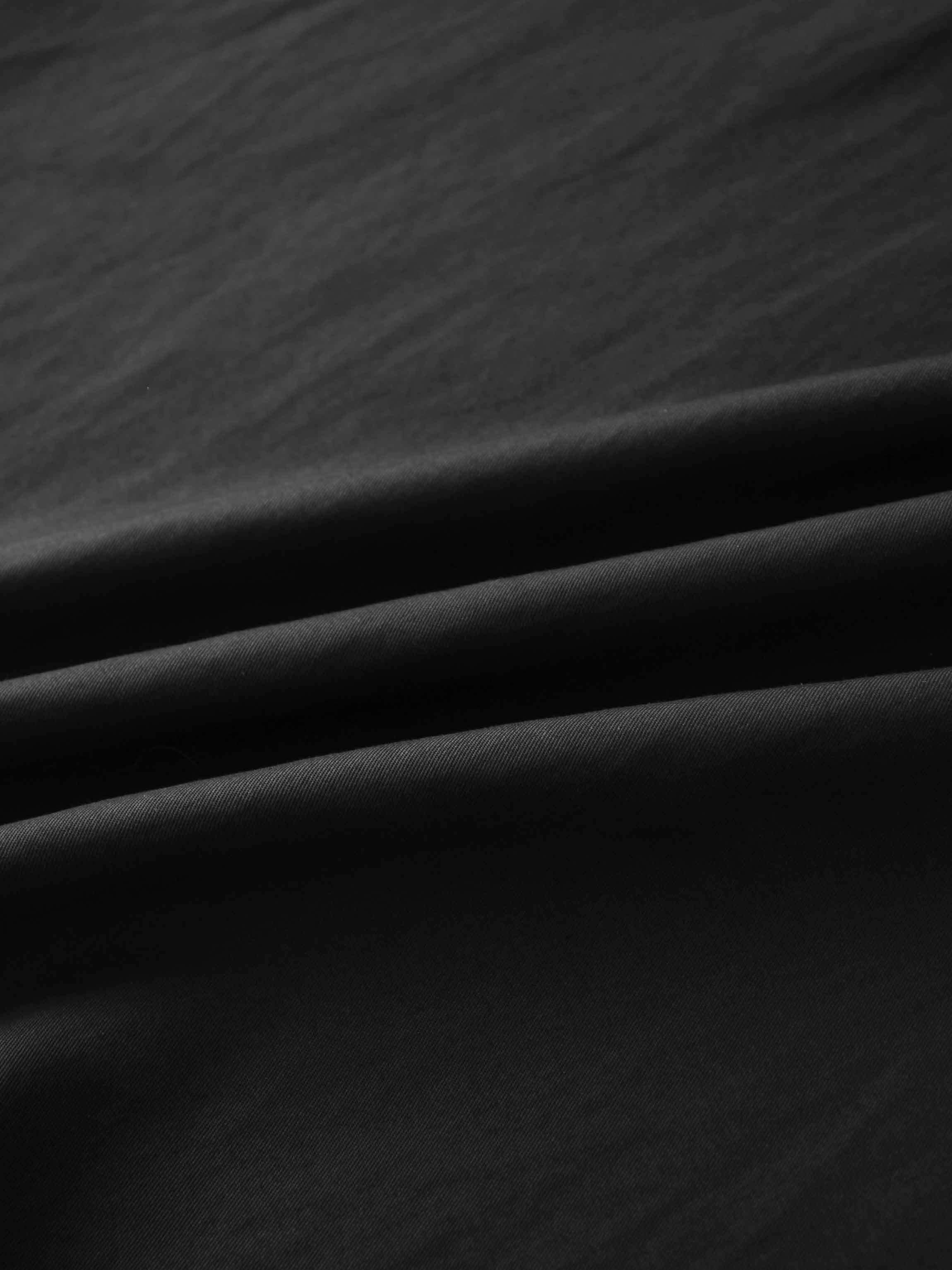 Drawstring Circle Skirt-Black