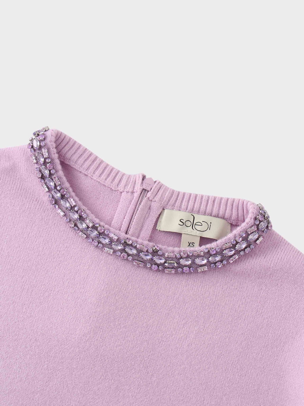 Embellished Crew Sweater-Lilac