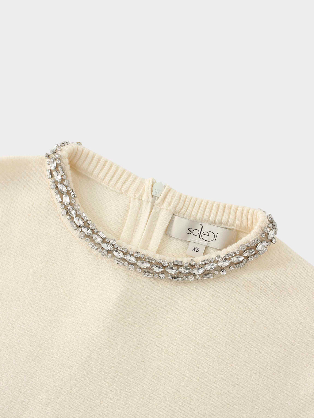 Embellished Crew Sweater-Ivory