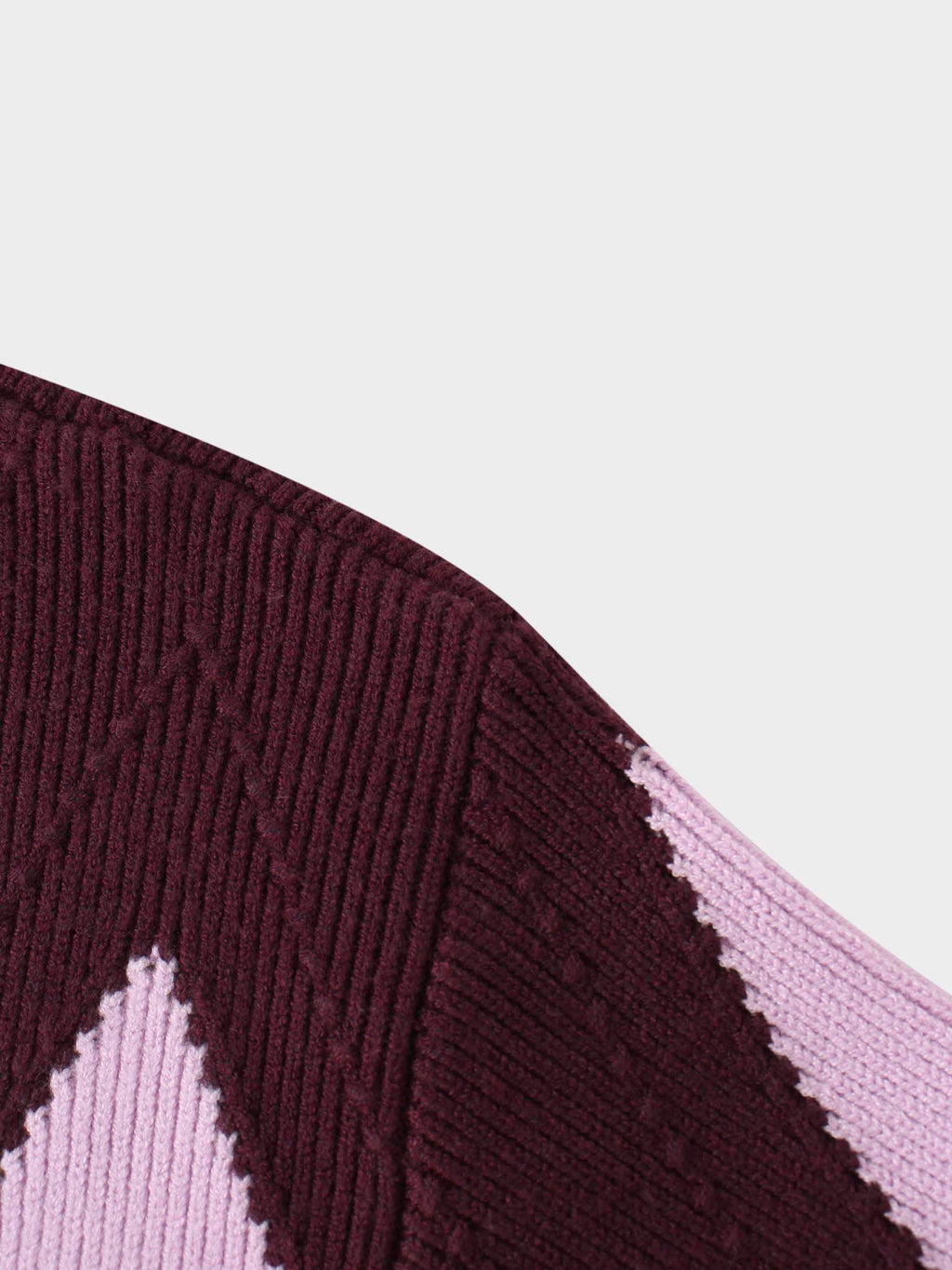 Center Diamond Sweater-Wine/Lilac