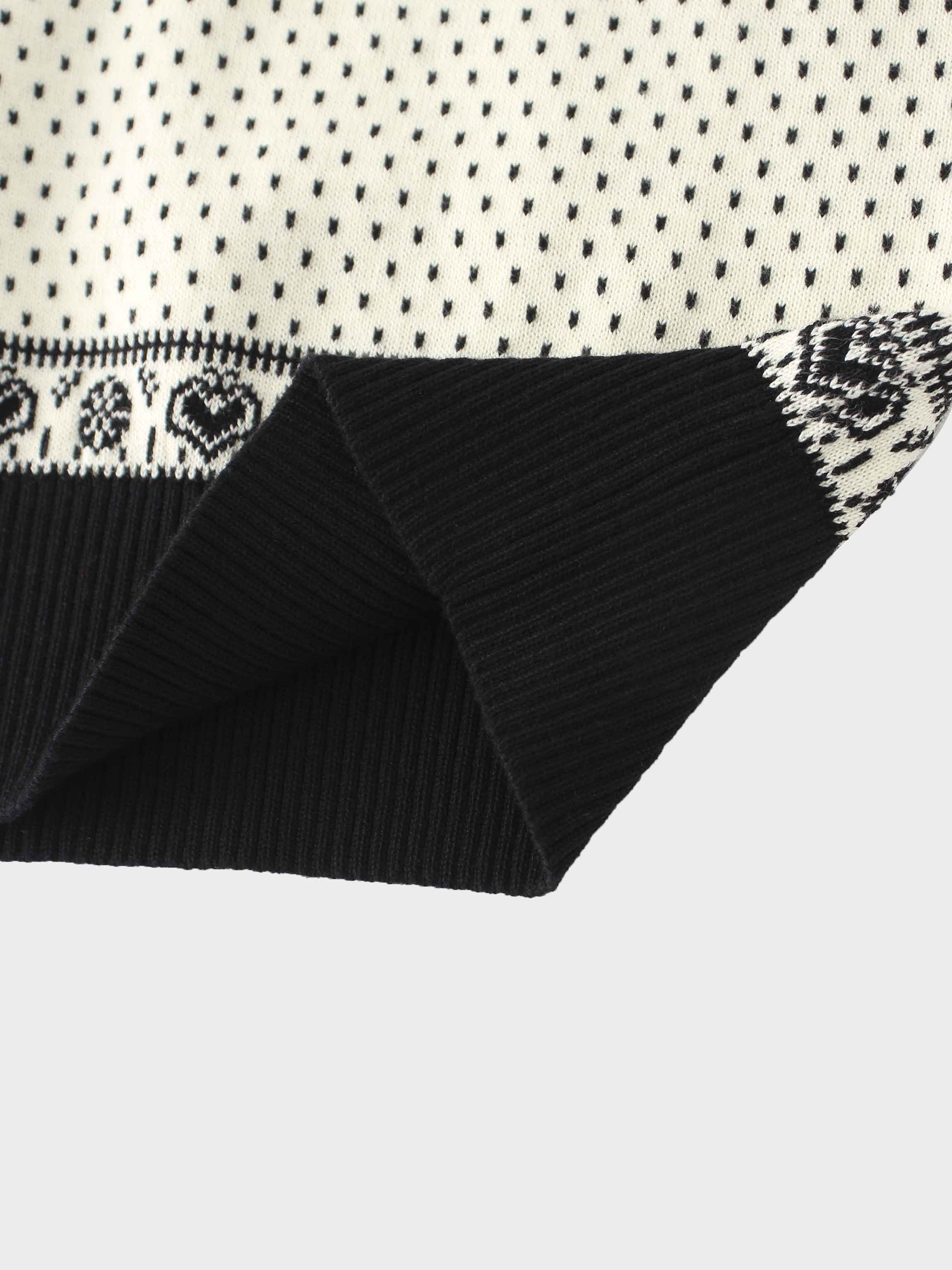 Designed Sweater-Black Combo Print