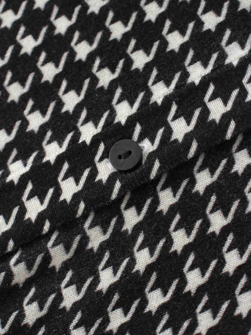 Printed Cardigan Short-Black and White Houndstooth