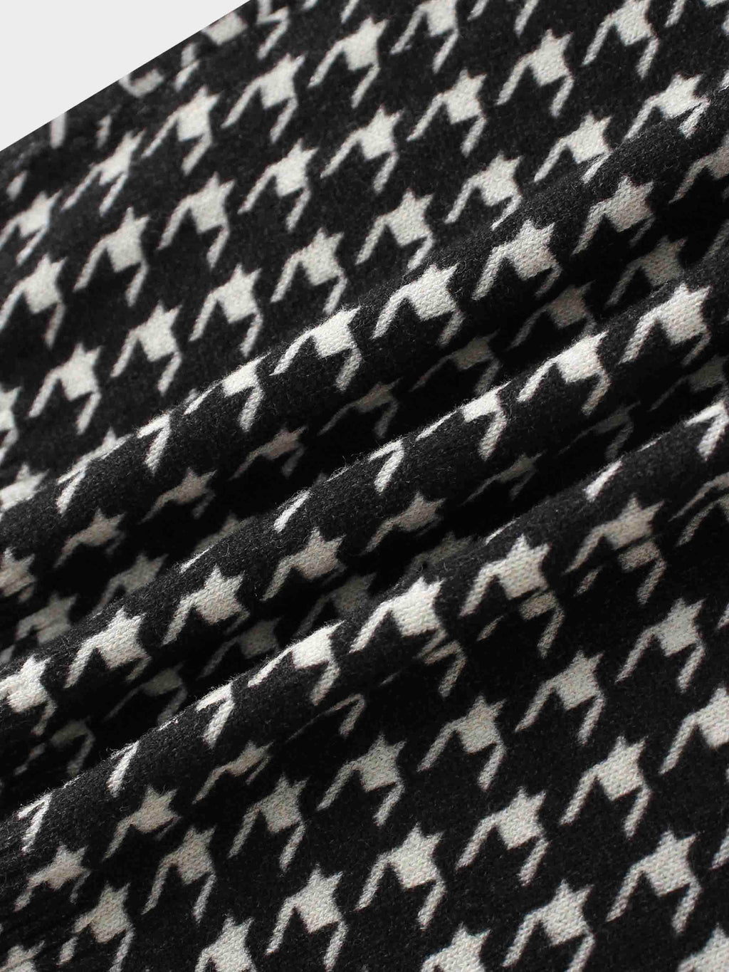 Printed Cardigan Short-Black and White Houndstooth