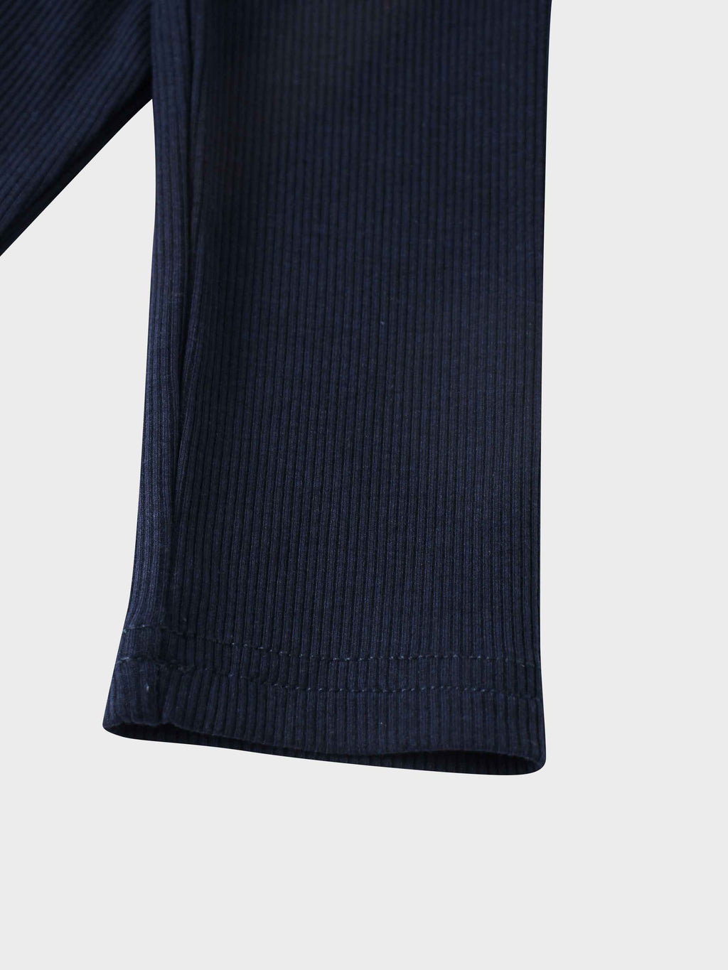 Soft Ribbed High V Tee-Navy