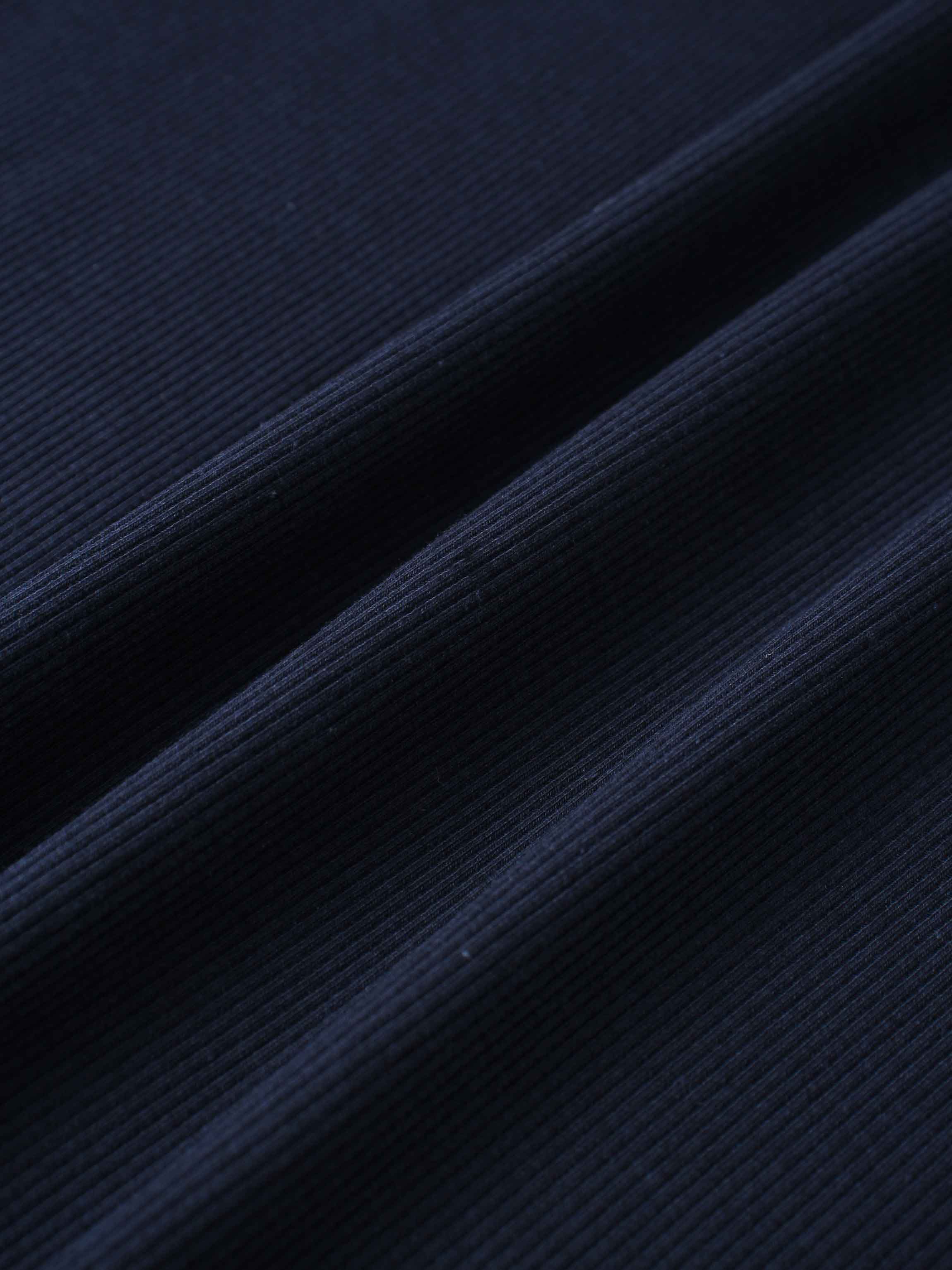 Soft Ribbed High V Tee-Navy
