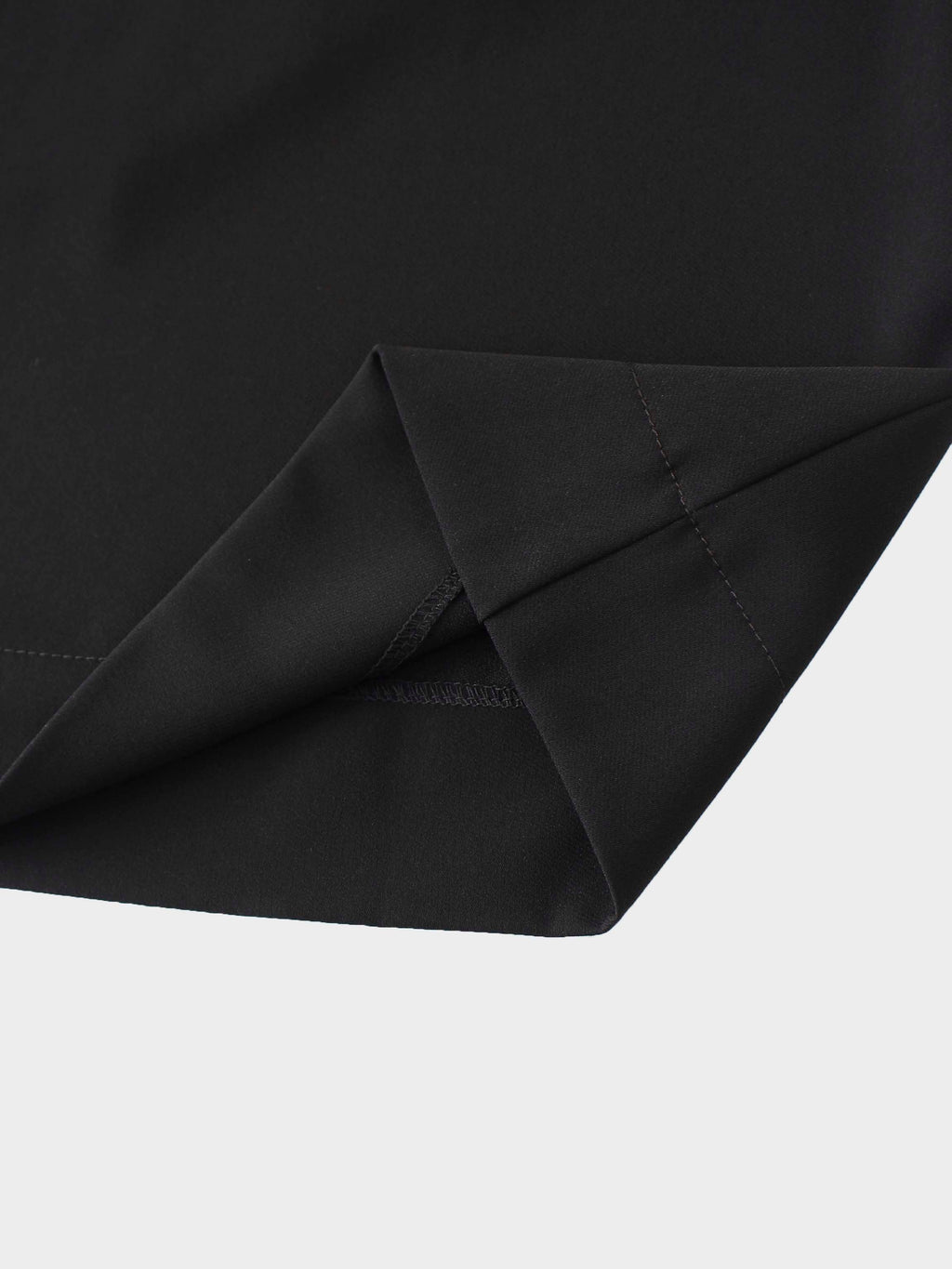 Side Pleat A-Line Short Skirt-Black