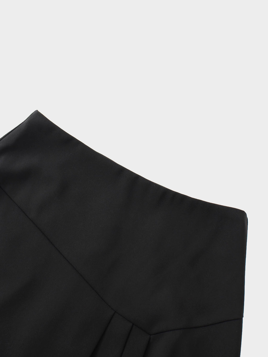 Side Pleat A-Line Short Skirt-Black