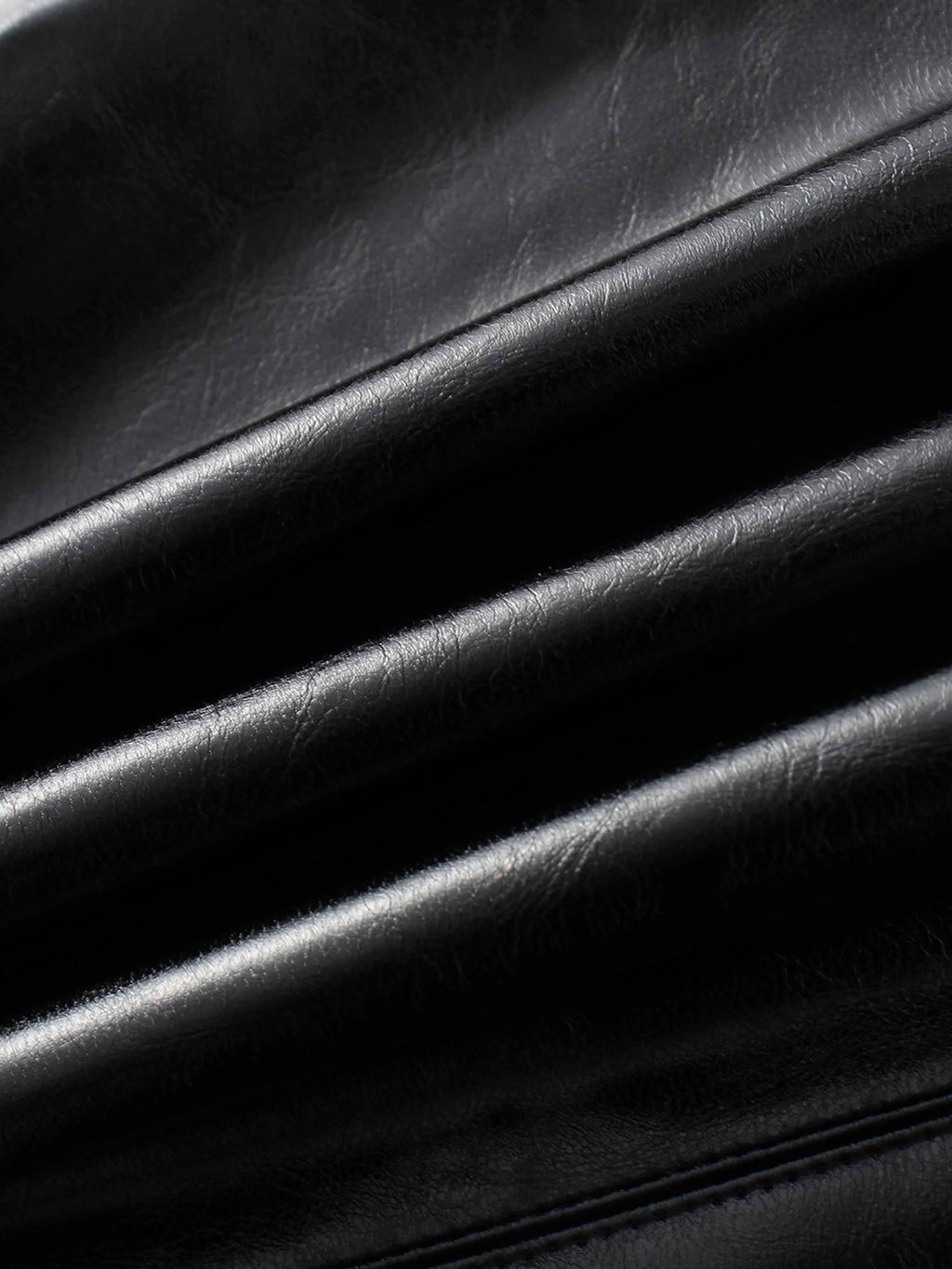 Coated Faux Leather A-Line Skirt-Black