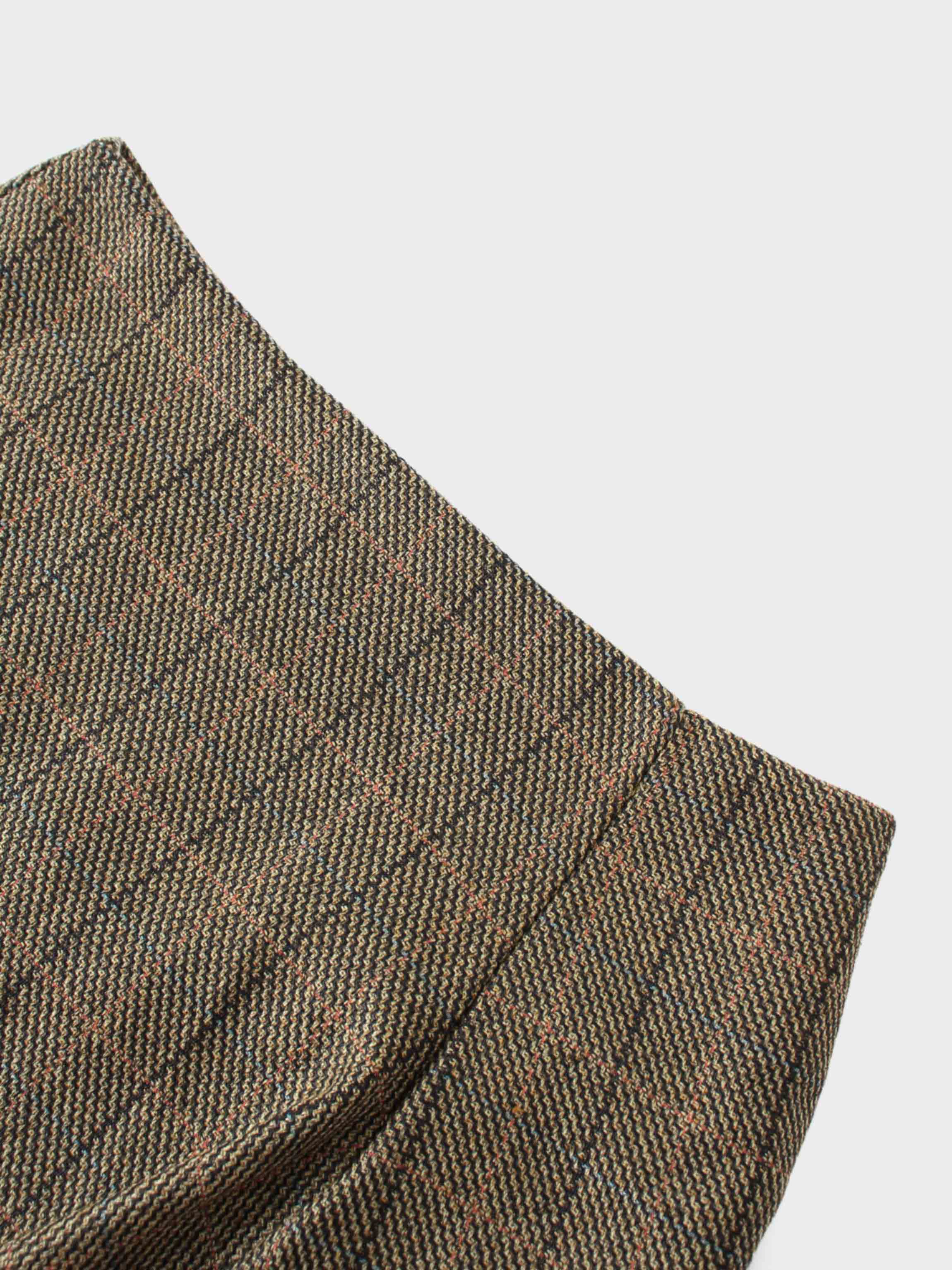 Tweed Herringbone Fringe Skirt 35"-Olive