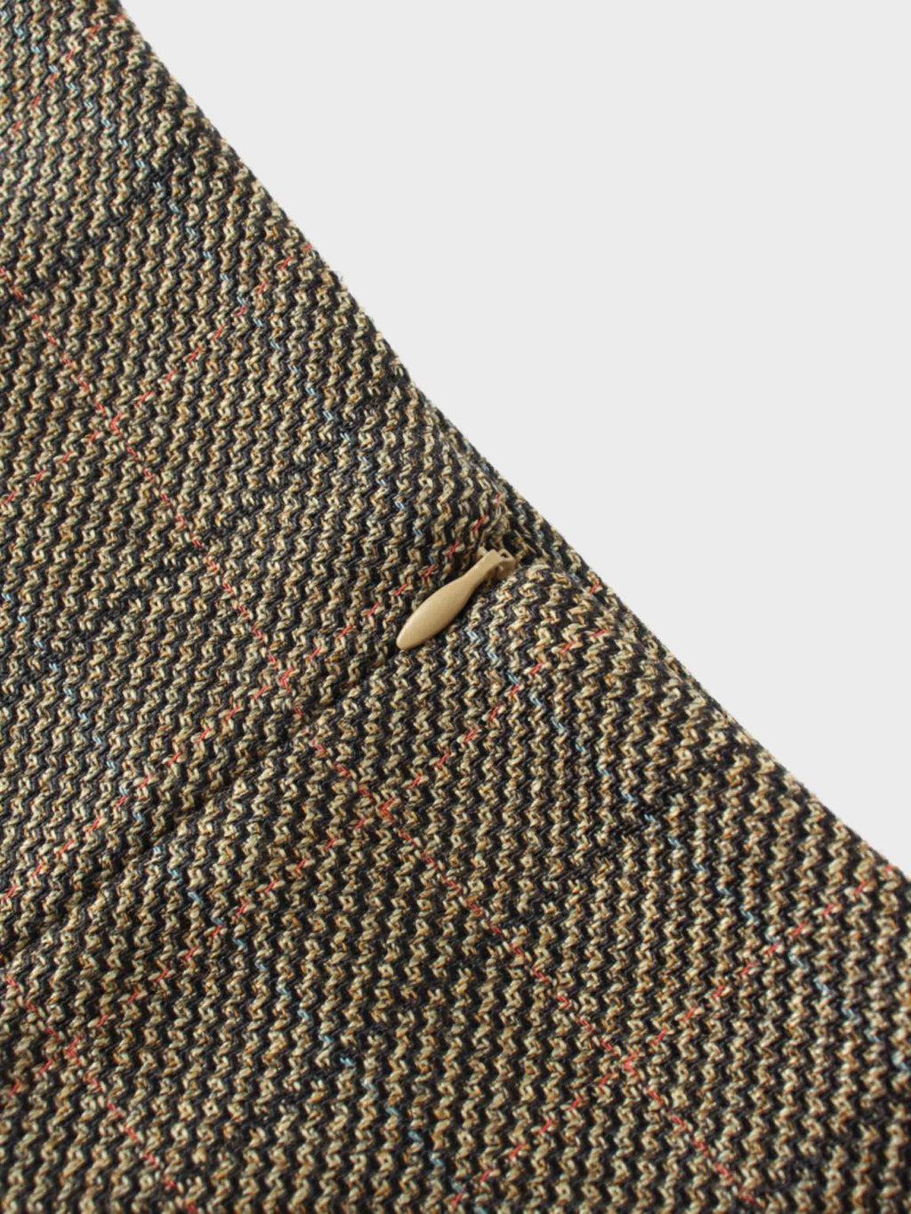 Tweed Herringbone Fringe Skirt 35"-Olive