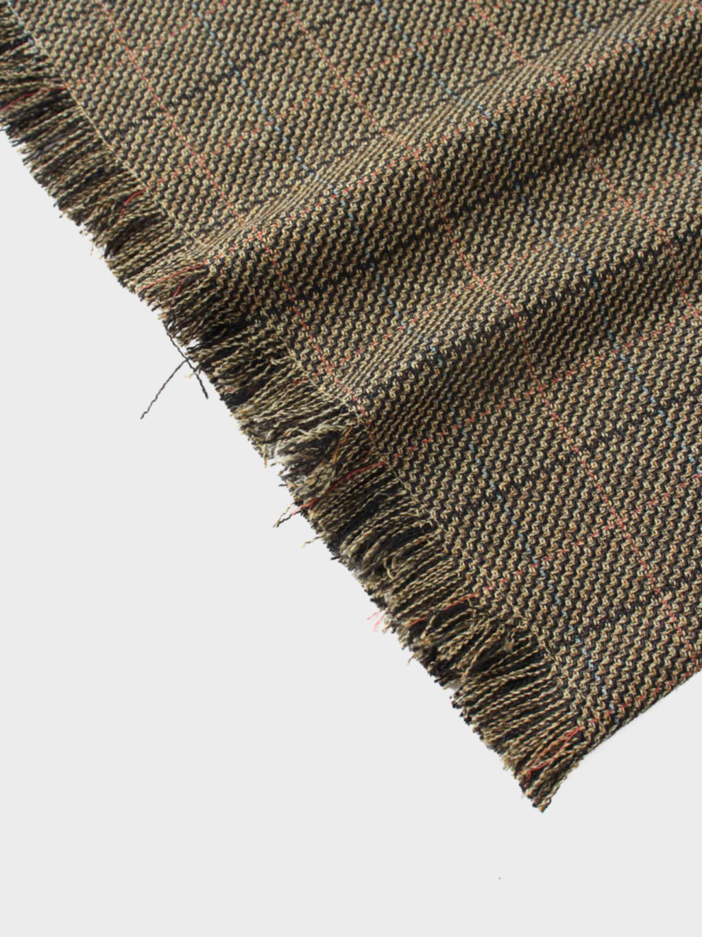 Tweed Herringbone Fringe Skirt 35"-Olive