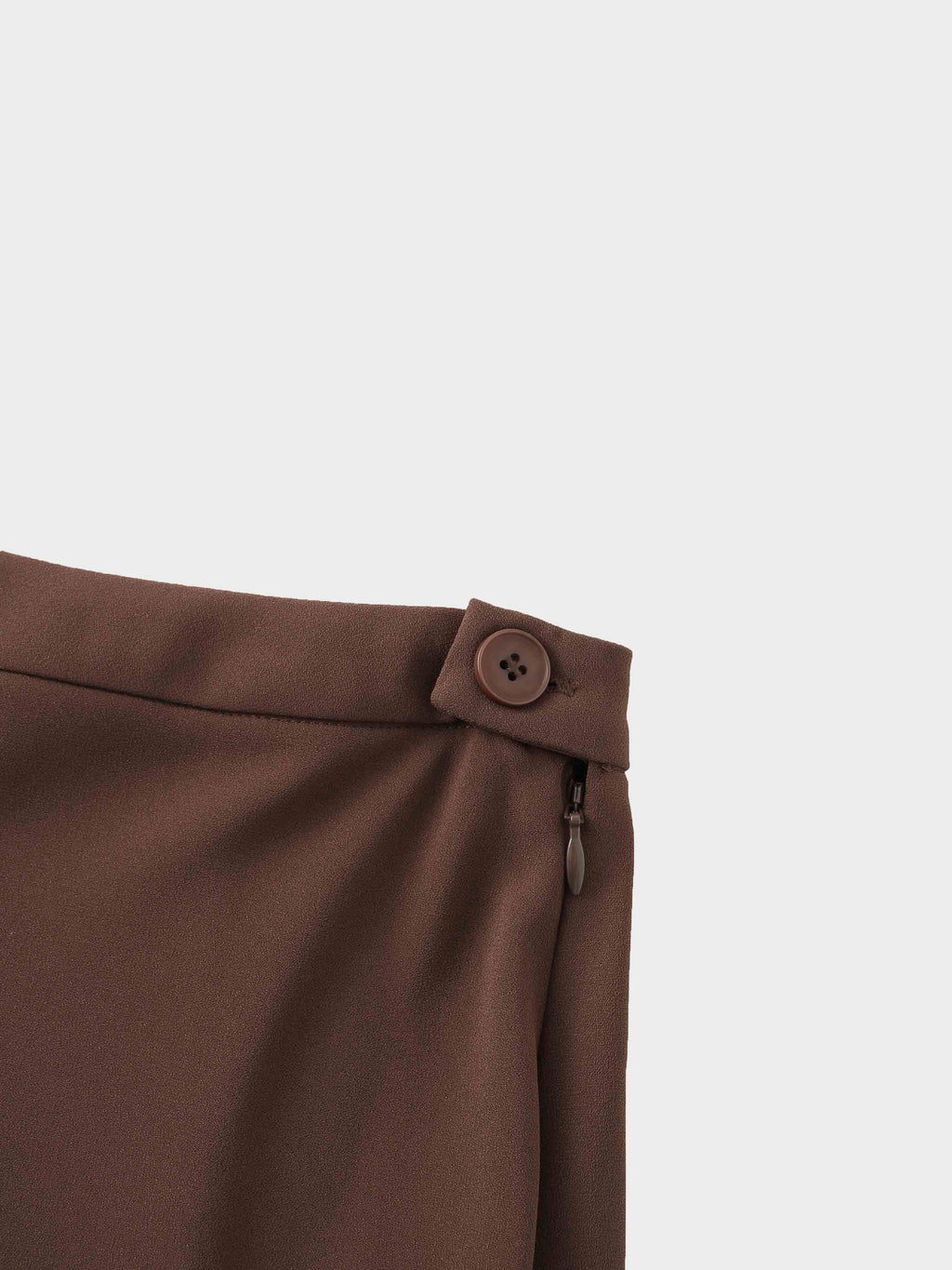 Crepe Flare Skirt-Brown